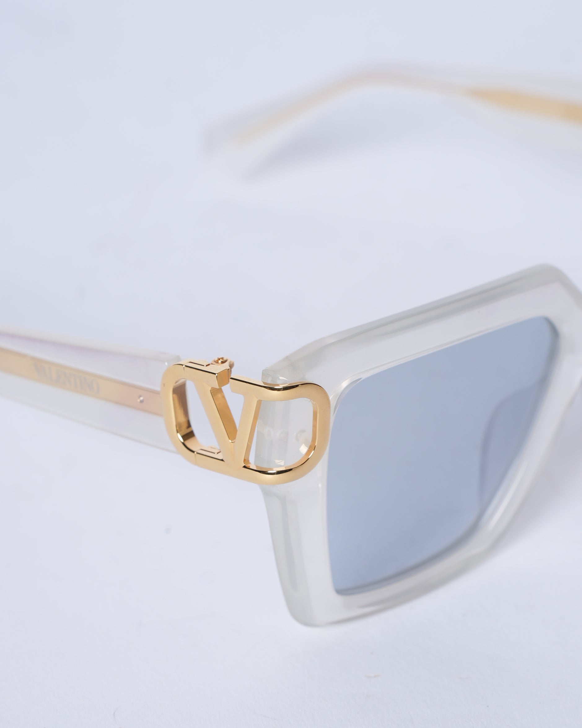 Valentino 'V' Square Acetate Frame Sunglasses