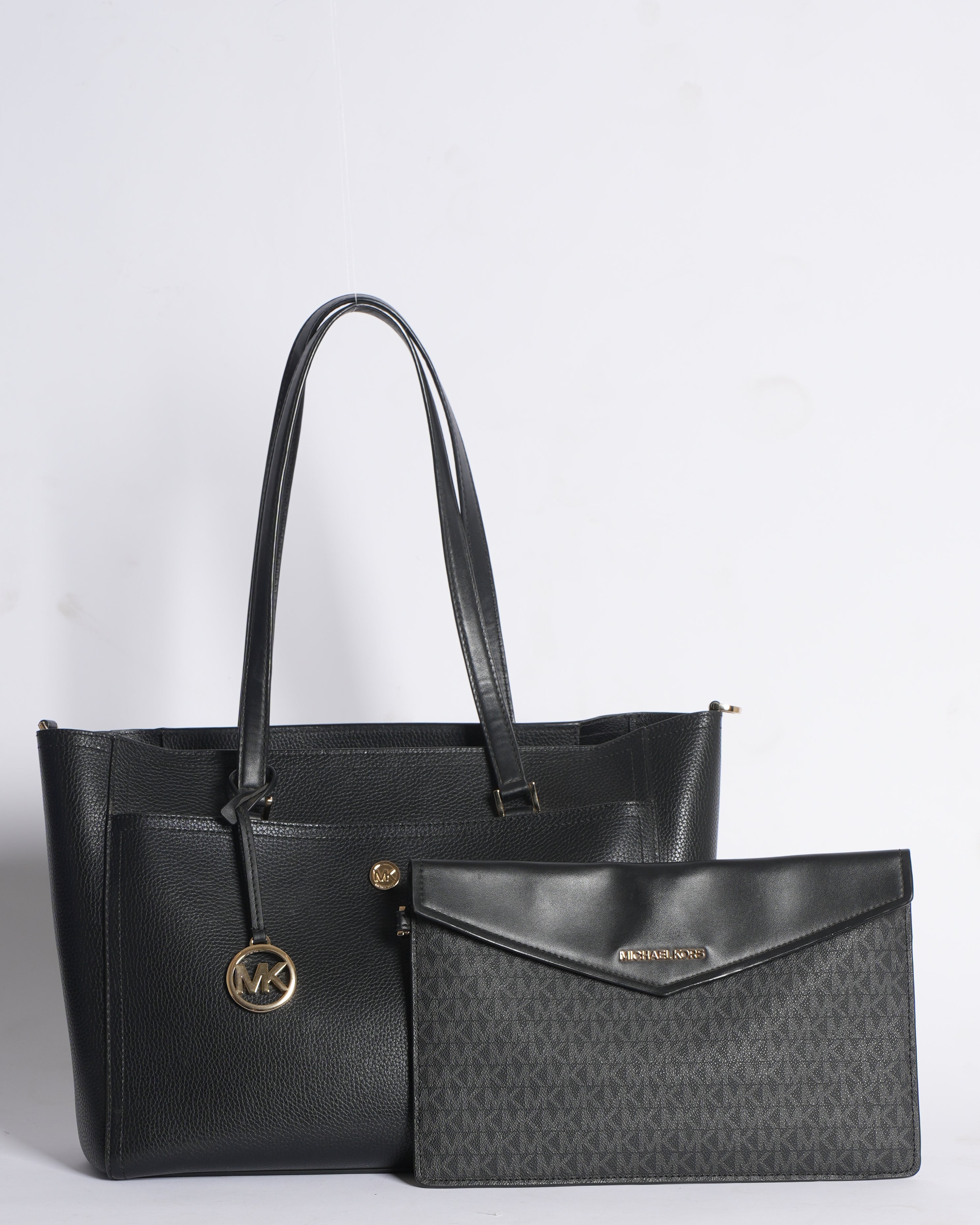 MK Maisie Leather 3 in 1 Tote Bag In Black