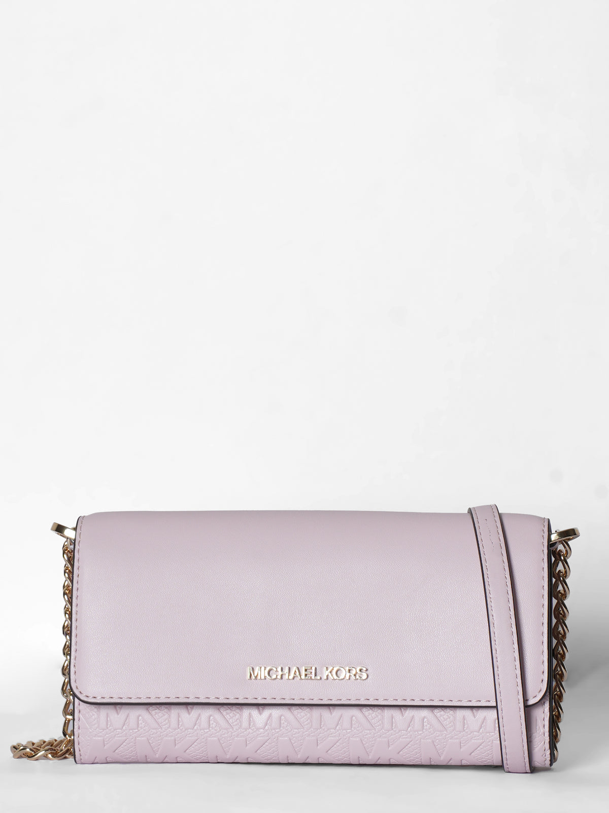 New Michael Kors Jet Set Powder Blush Large Wallet On Chain