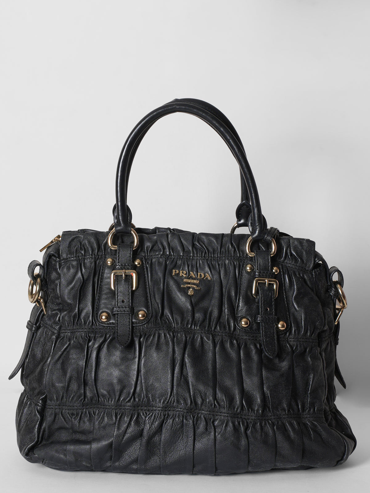 Prada  Black Grey Tesscito Nylon Tote Bag