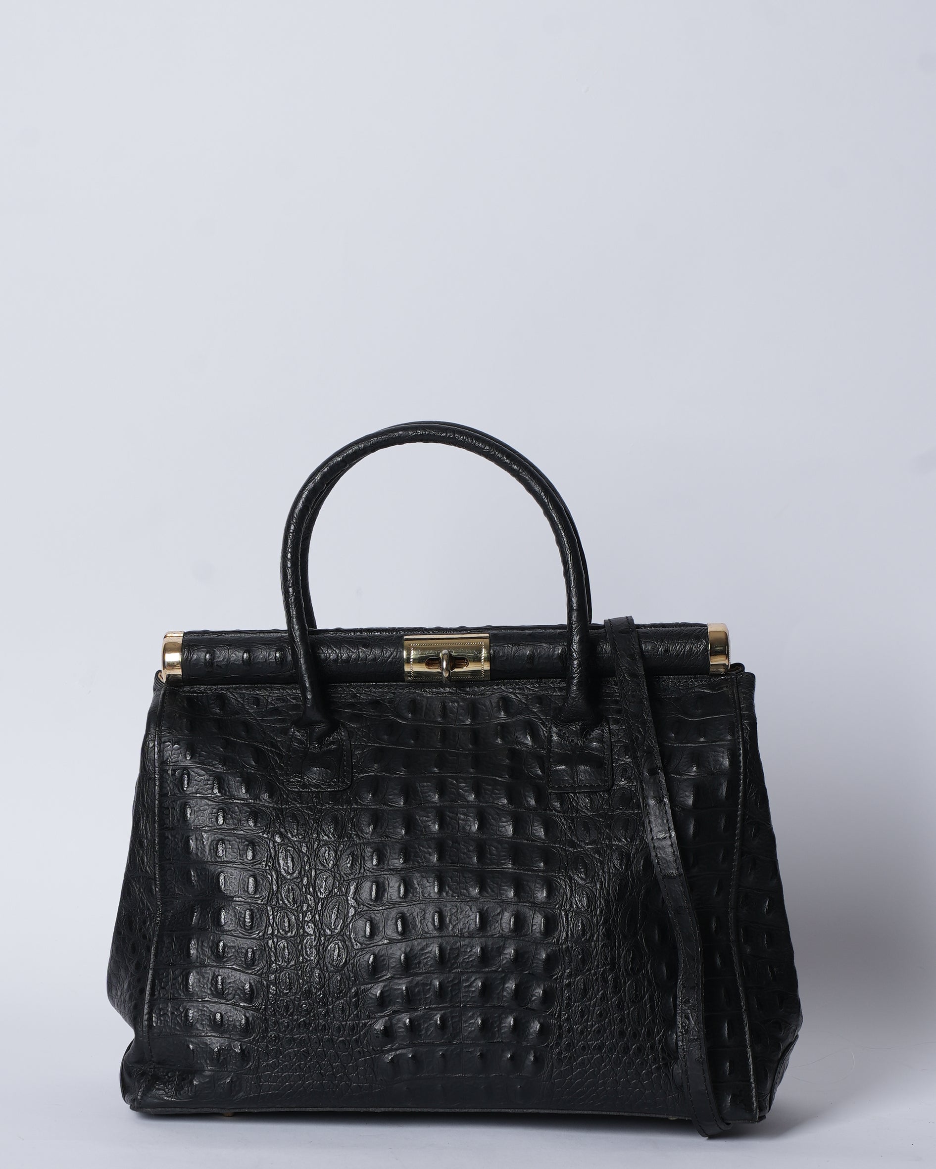 Merci Marie Black Leather Handbag