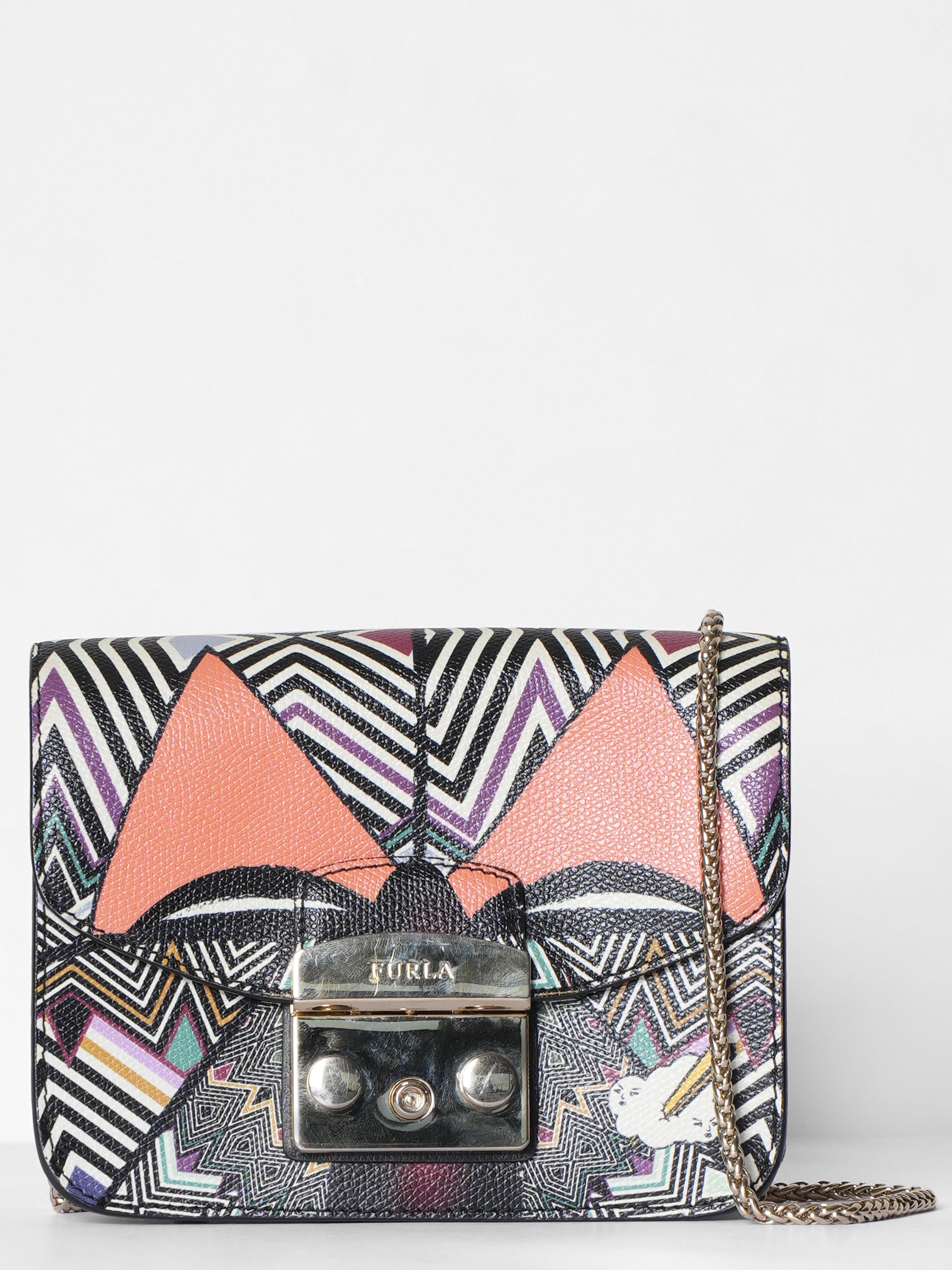 Furla Metropolis Geometric Mask Mini Crossbody Bag