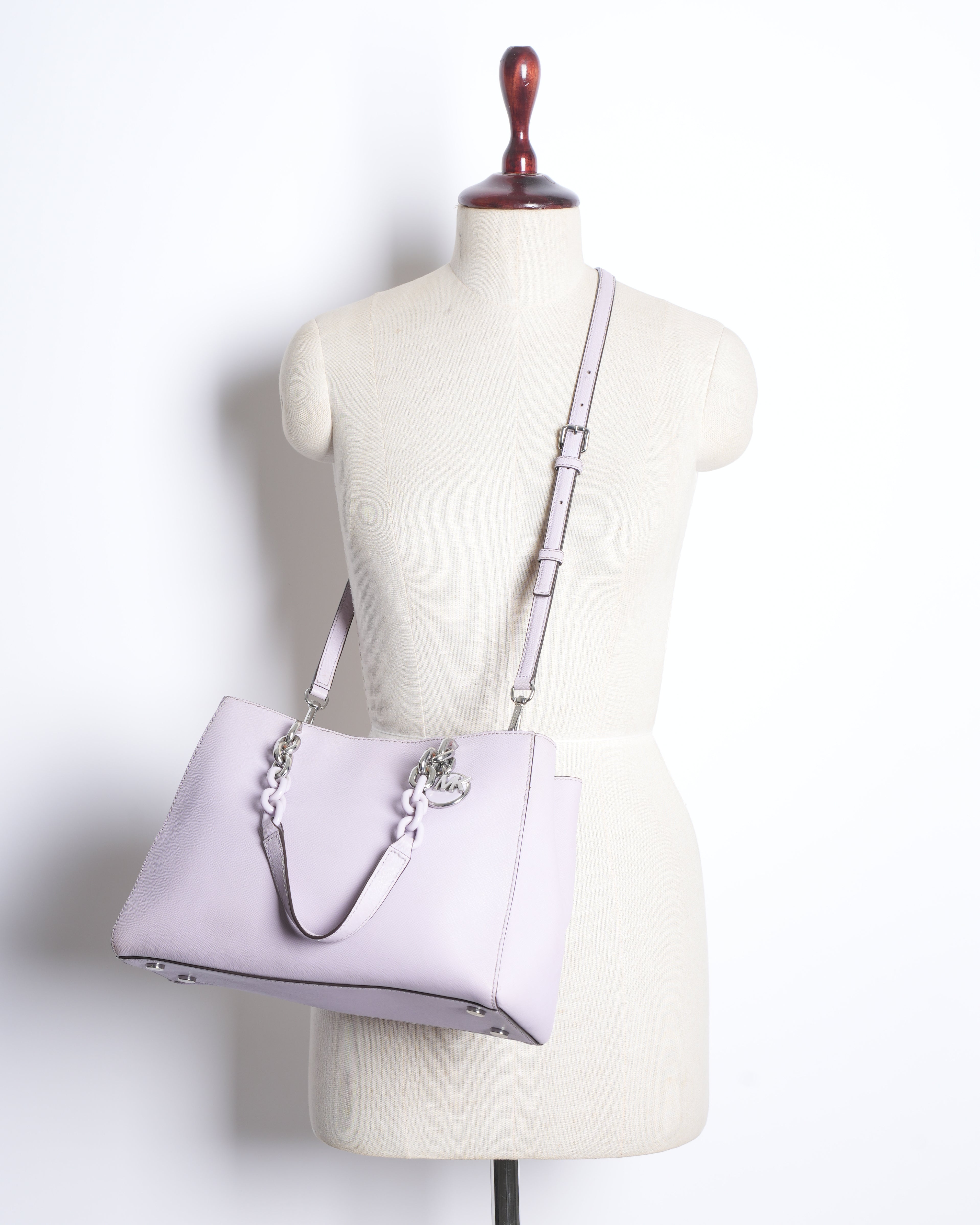 Michael Kors Lilac Shoulder Bag With Crossbody Strap