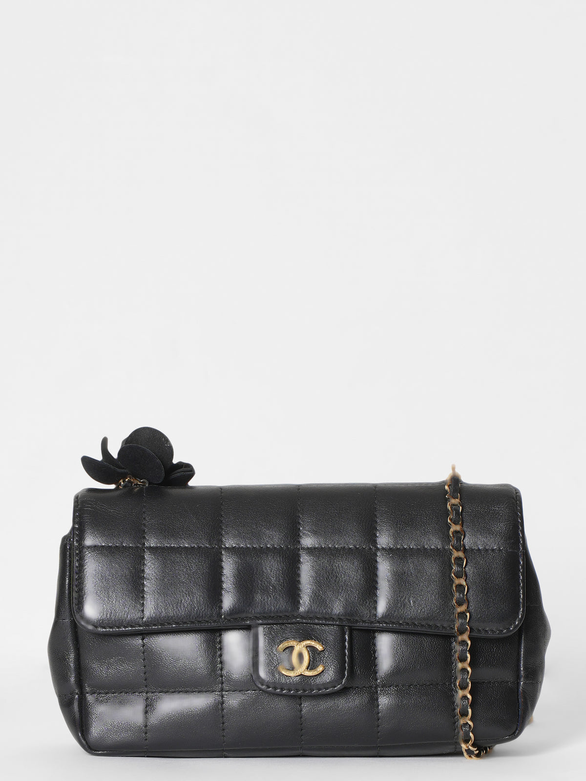 Chanel Camellia Lambskin Coco Bar Flap Bag