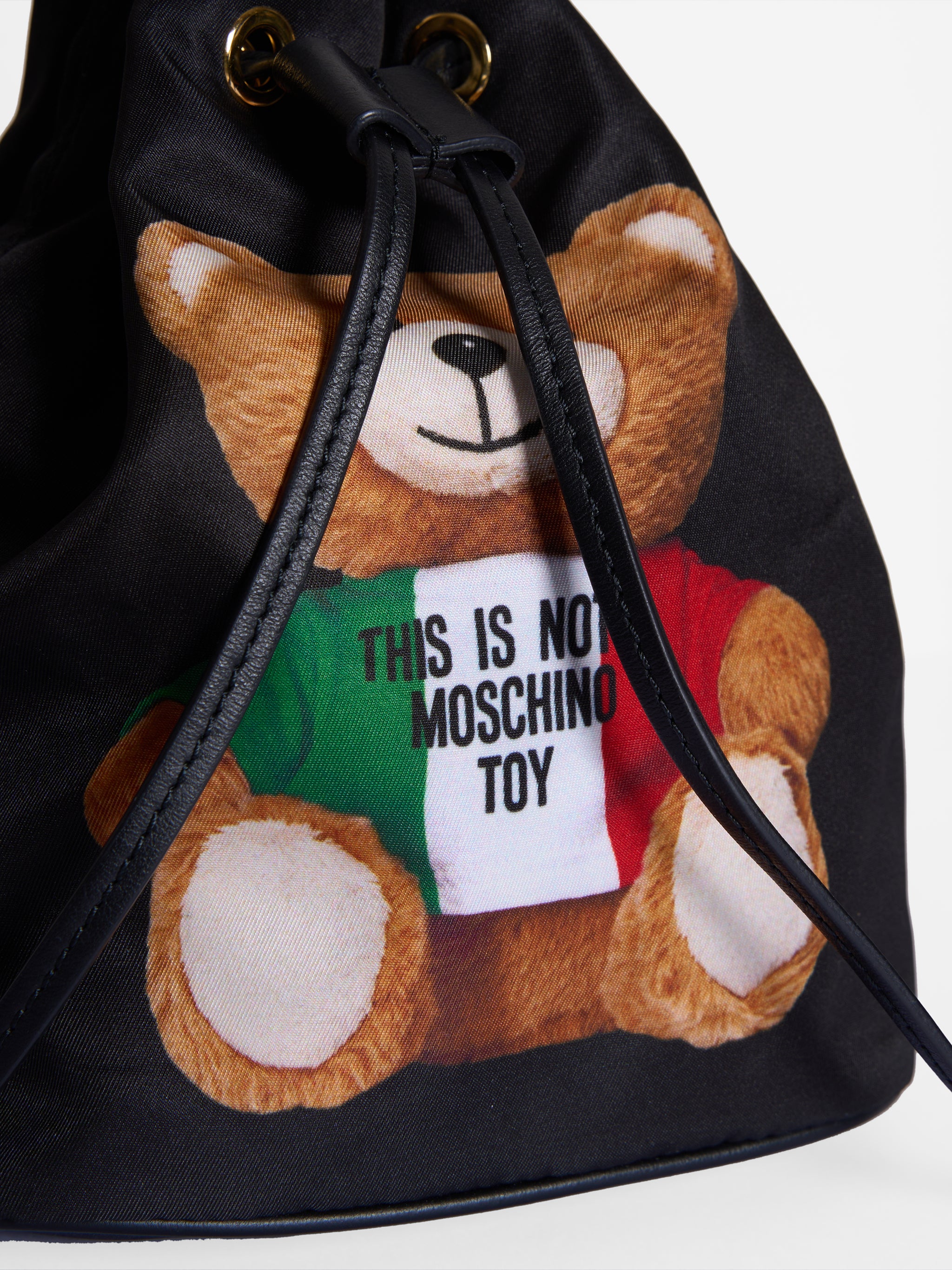 New Moschino Couture Nylon Bucket Teddy Bag