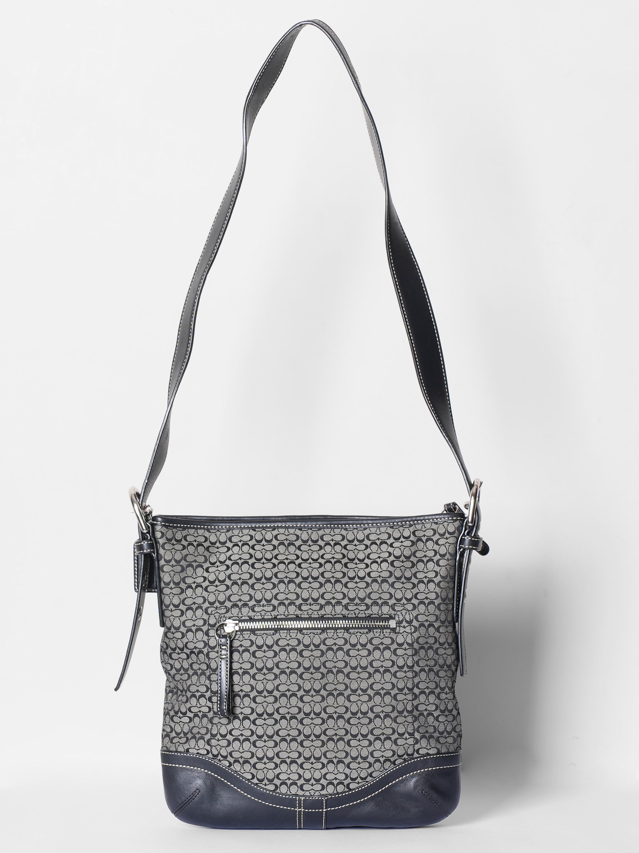 Coach Vintage Black Jacquard Signature Shoulder Bag + Crossbody