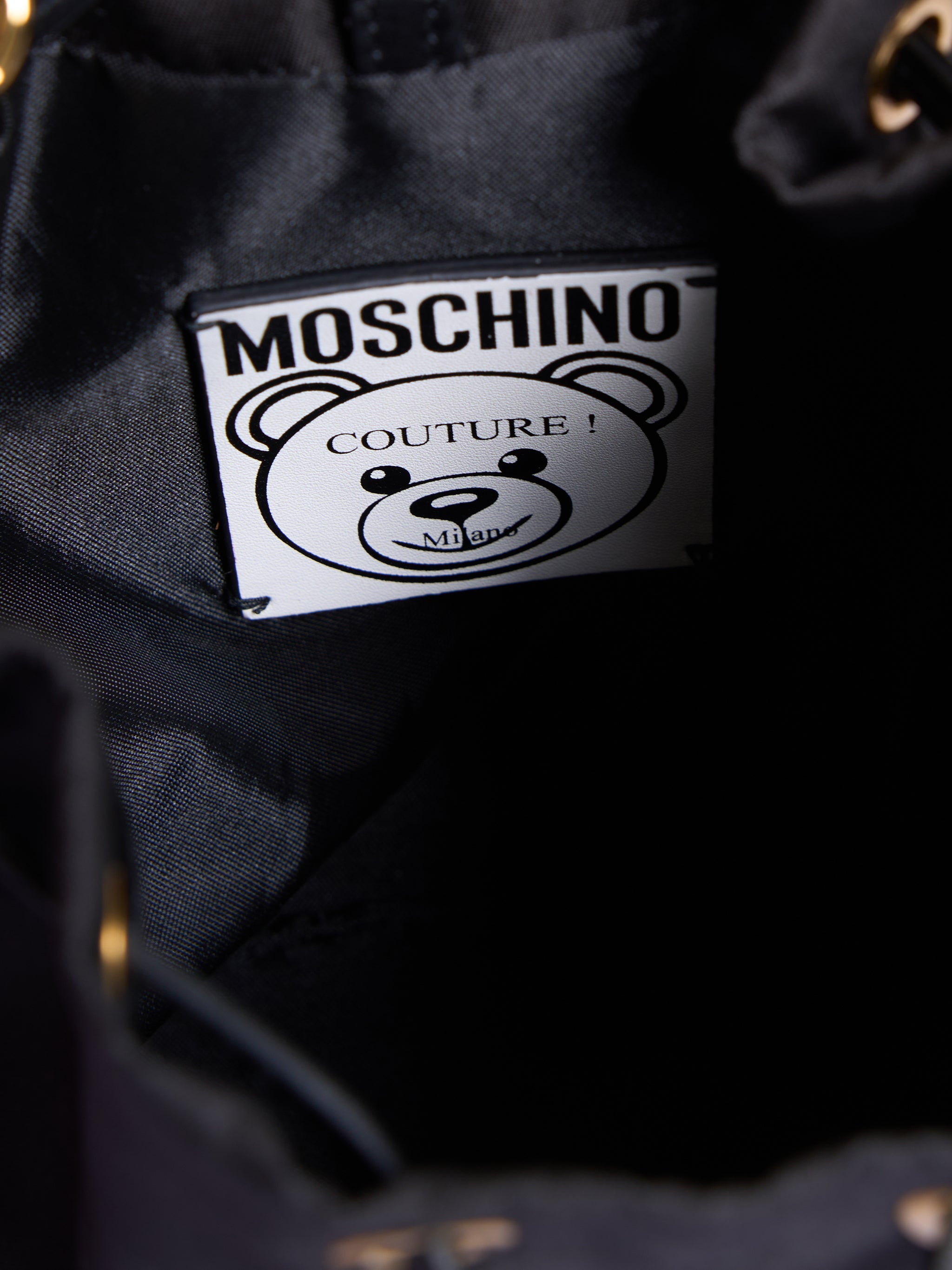 New Moschino Couture Nylon Bucket Teddy Bag