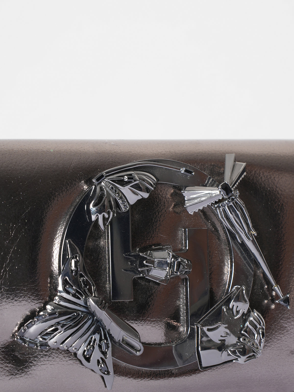 Outhouse 'The Mini Disco' Metallic Chrome Sling Bag