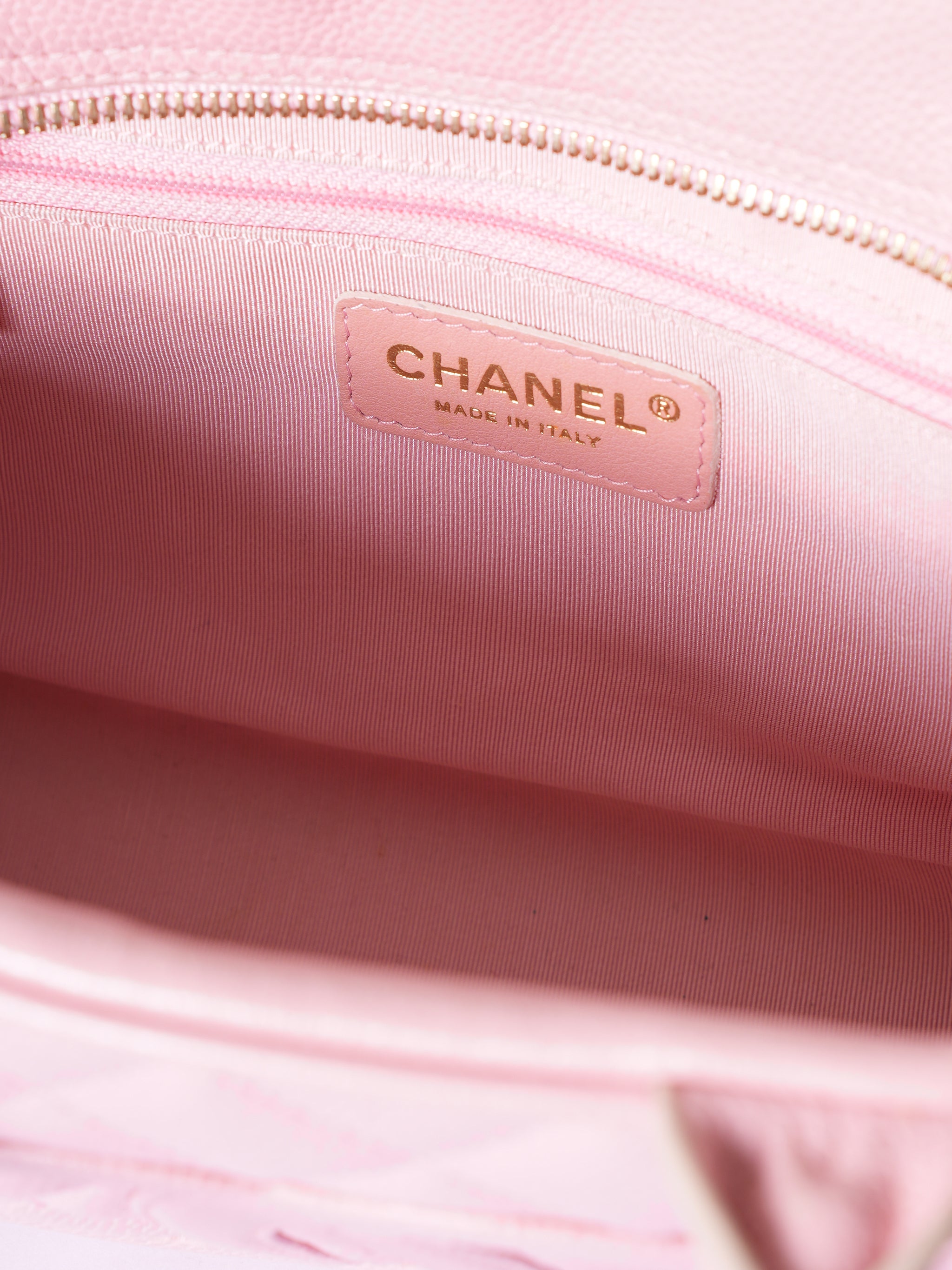 Chanel Pink Quilted Caviar Leather Bowler Bag