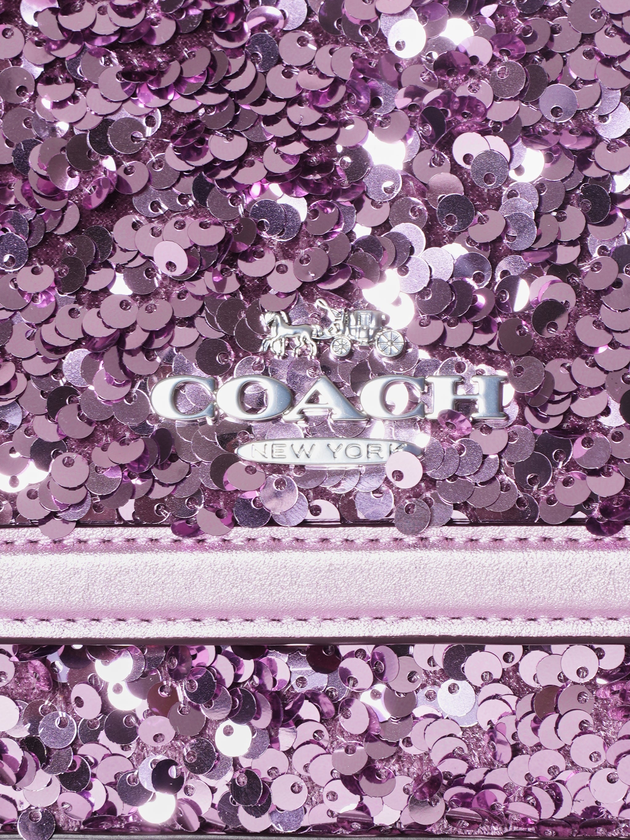 Coach Sequin Leather Pearl Crossbody Bag