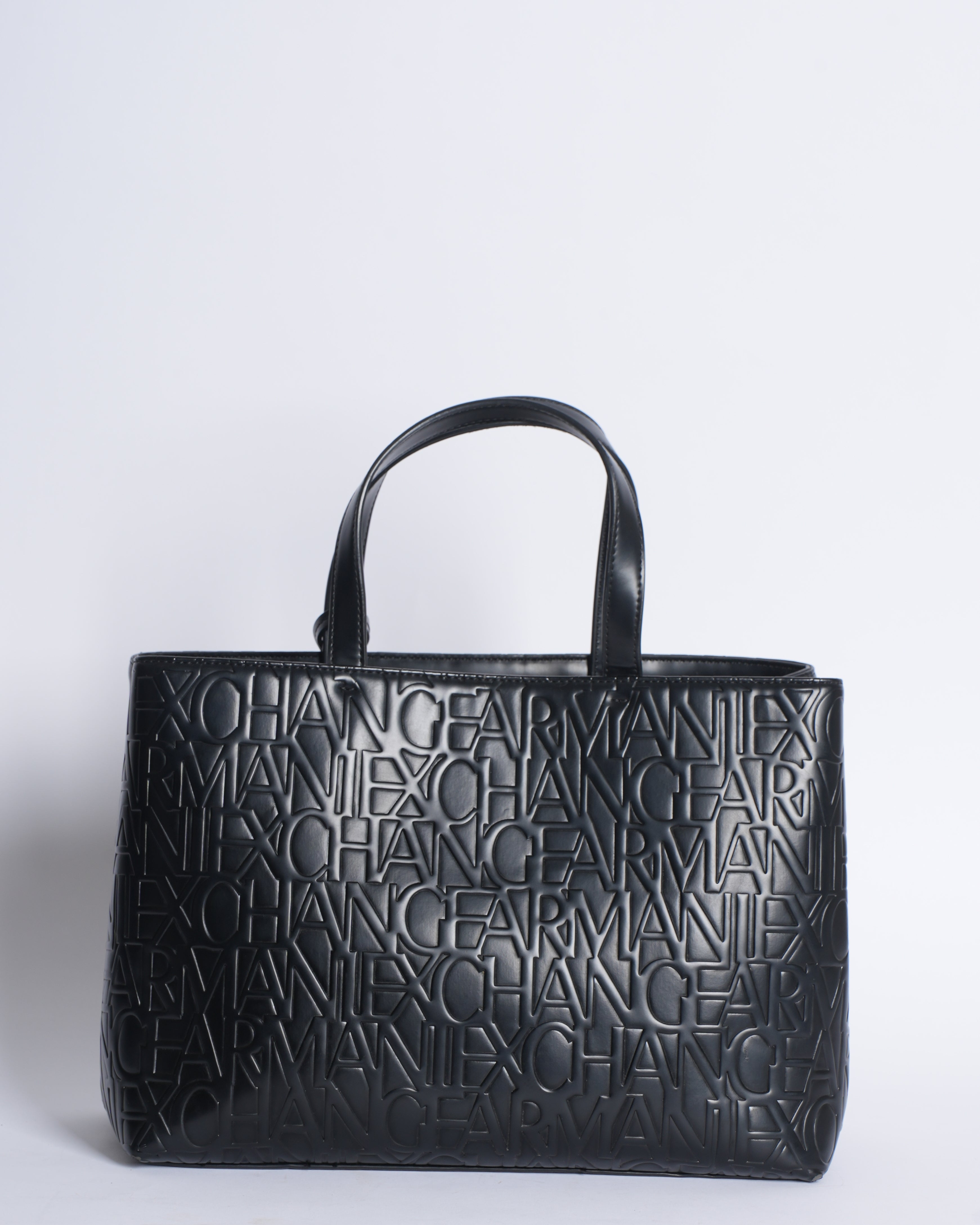 Armani Exchange Logo Embossed Monogram Shoulder Bag