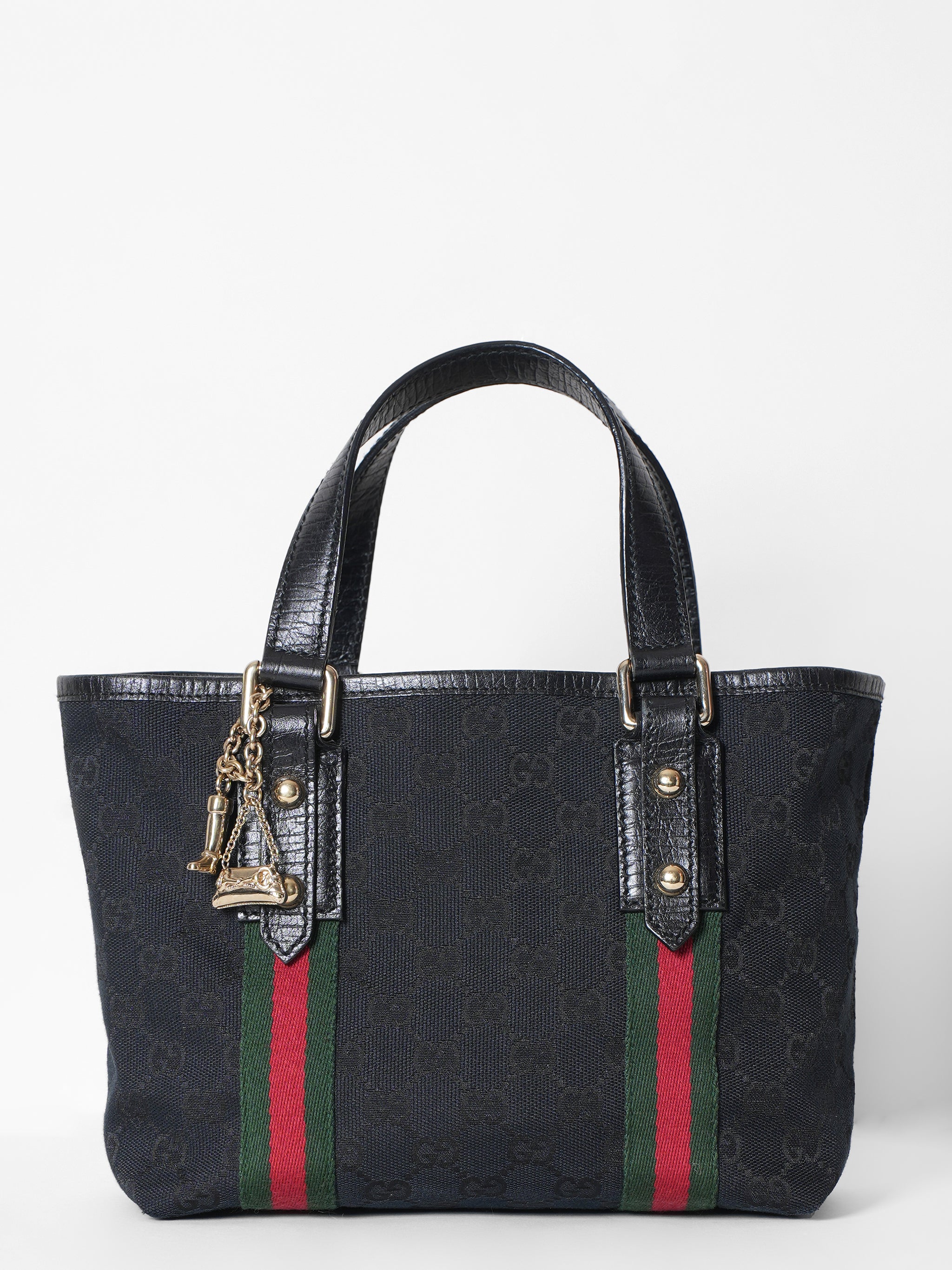 Gucci Black GG Mini Web Jolicoeur Tote Bag