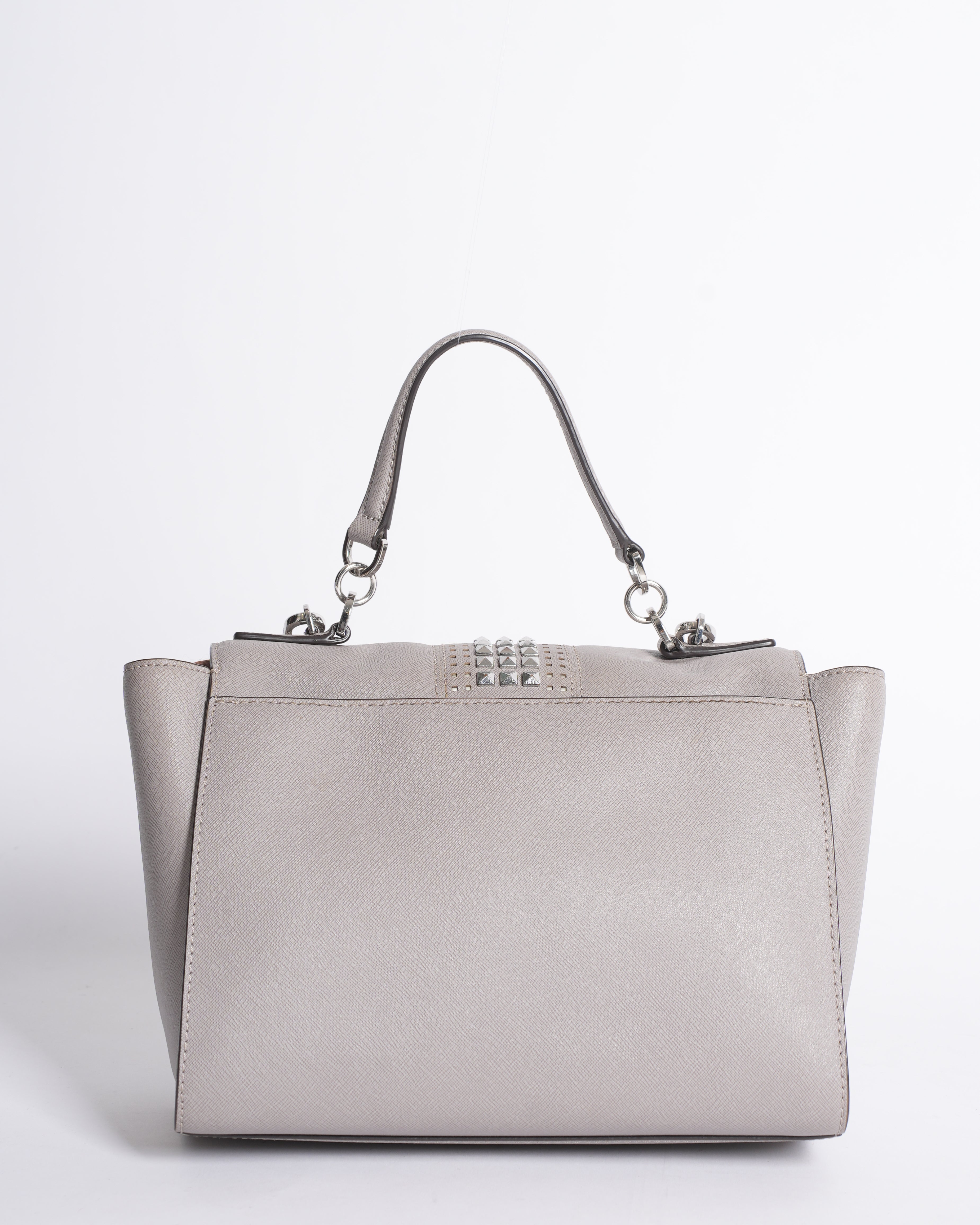 Michael Kors Spike Flap Closure Crossbody In Grey