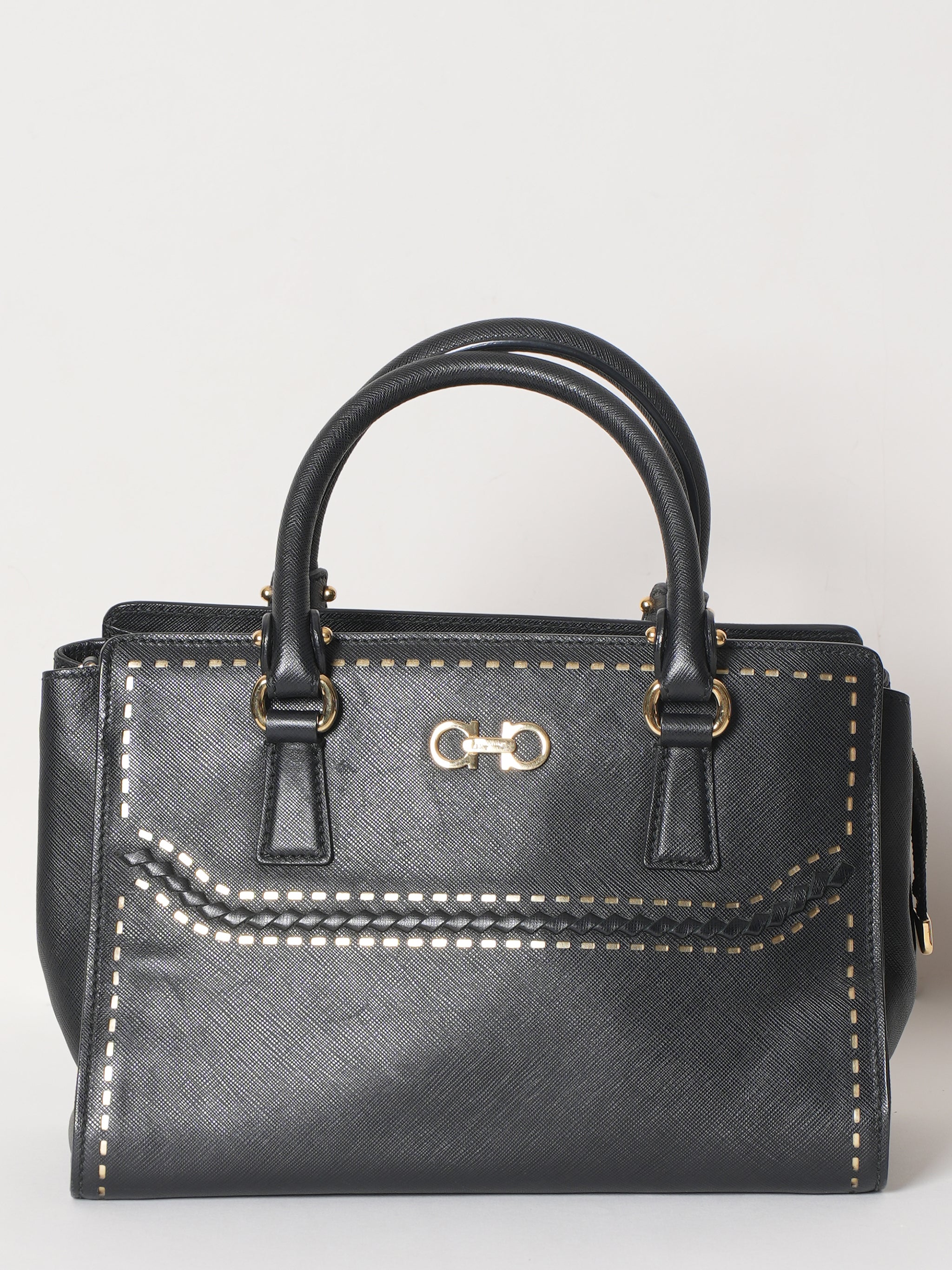 Ferragamo Double Gancini 2 Way Handbag