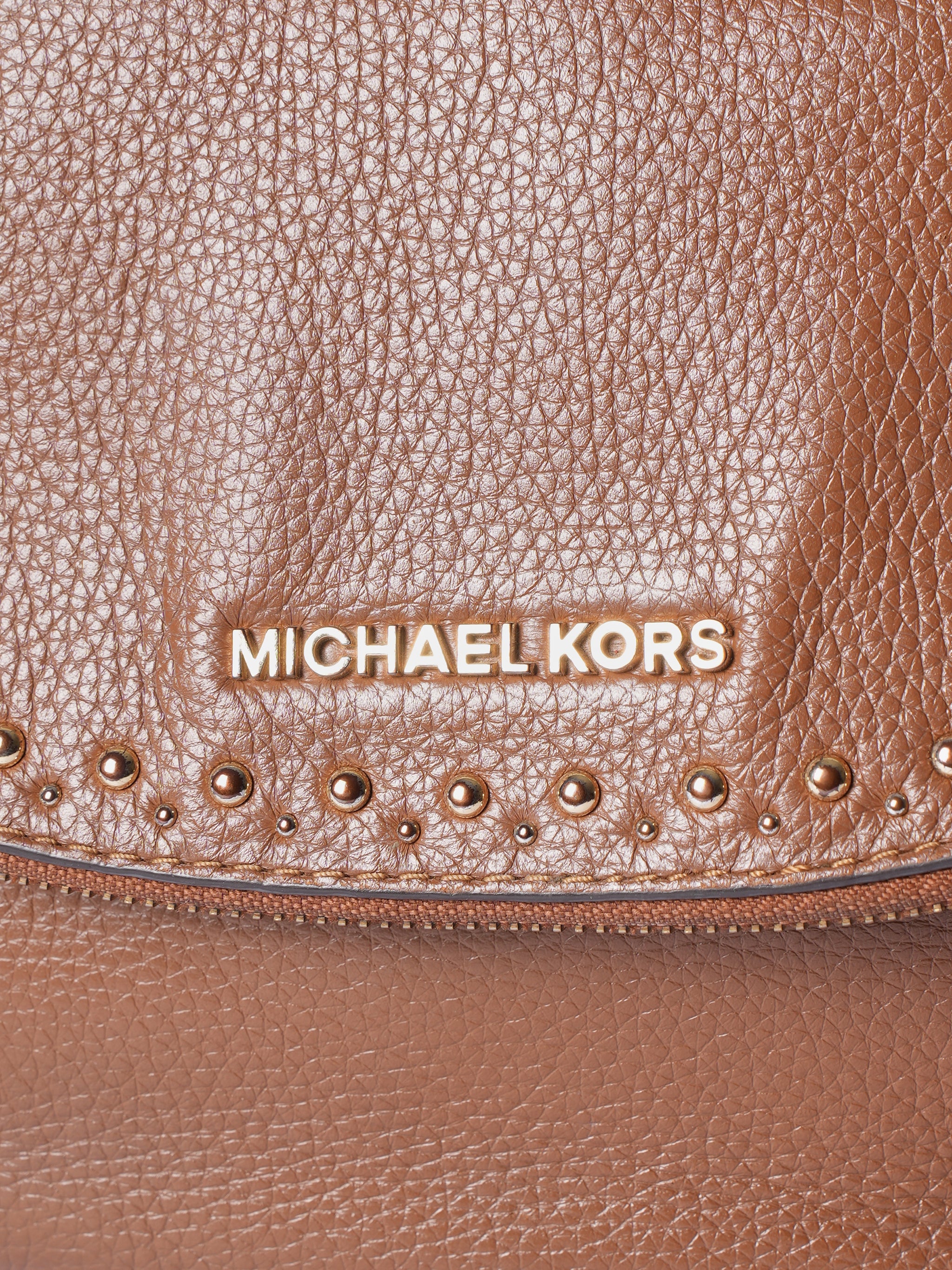 Michael Kors Studded Brown Shoulder Bag