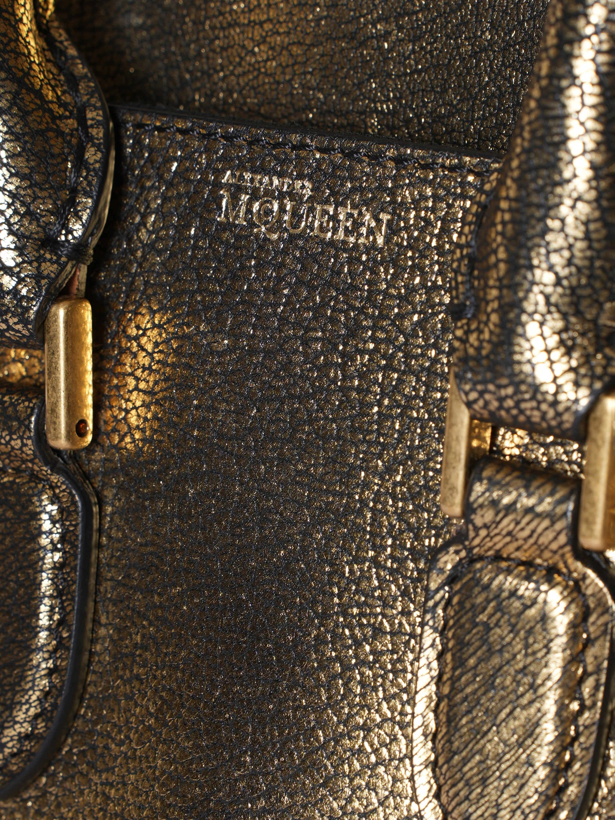 Alexander McQueen Mettalic Gold Leather Bag