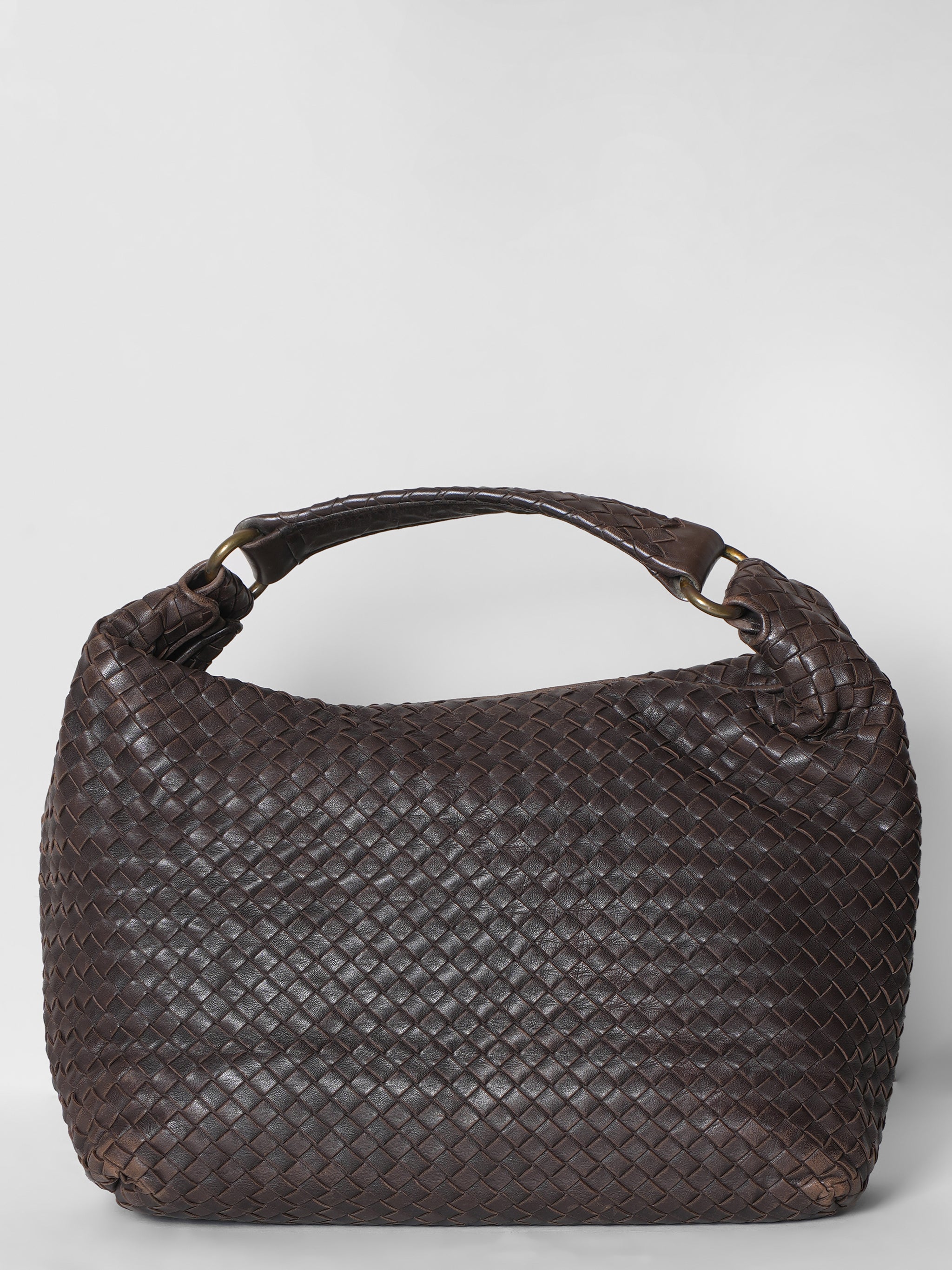 Bottega Veneta Brown Hobo Intrecciato Nappa Bag