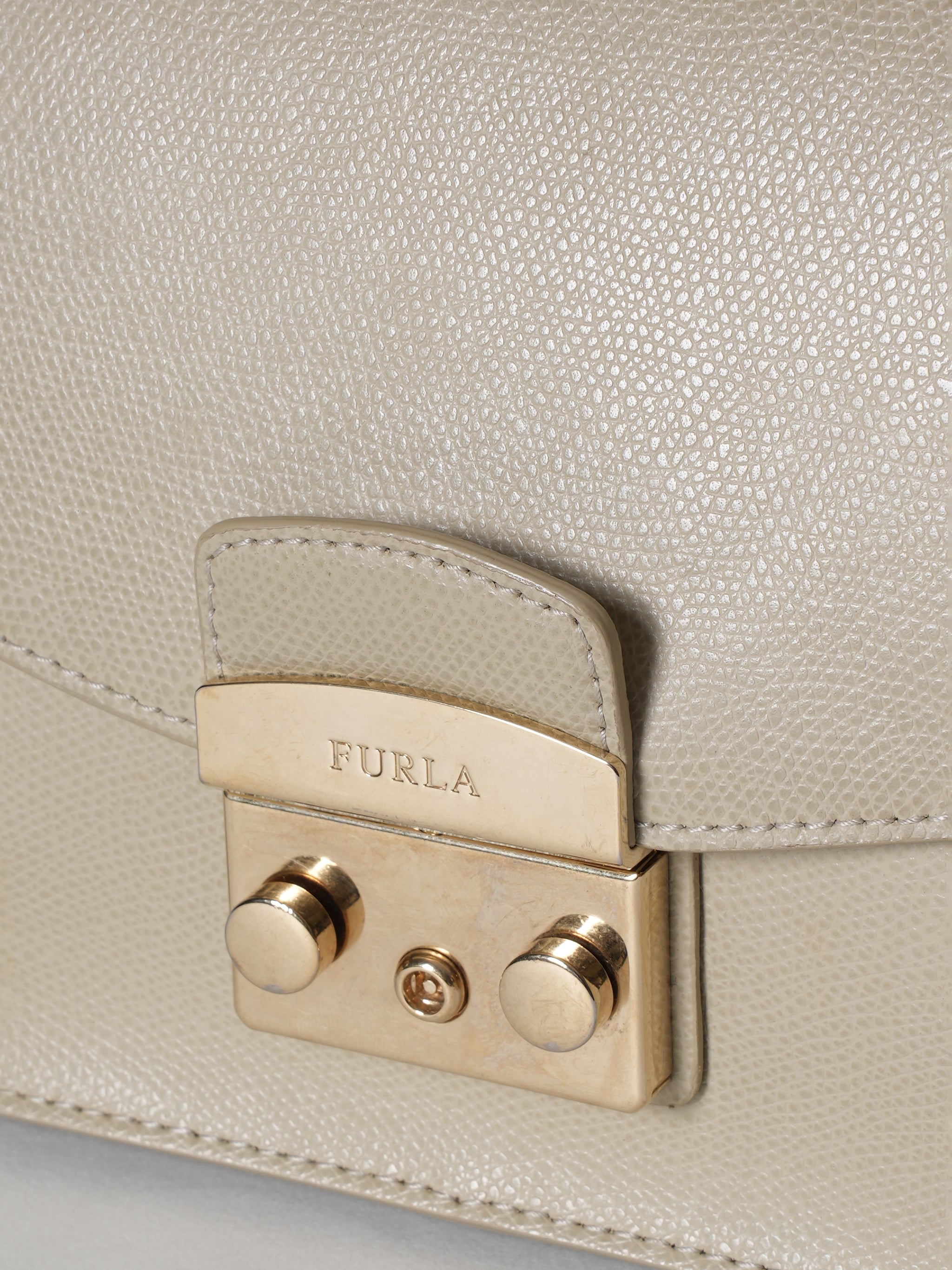 Furla Grey Envelope Flap Crossbody Bag