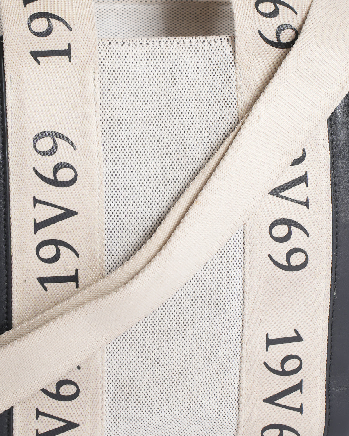Versace Small Canvas Tote In Beige