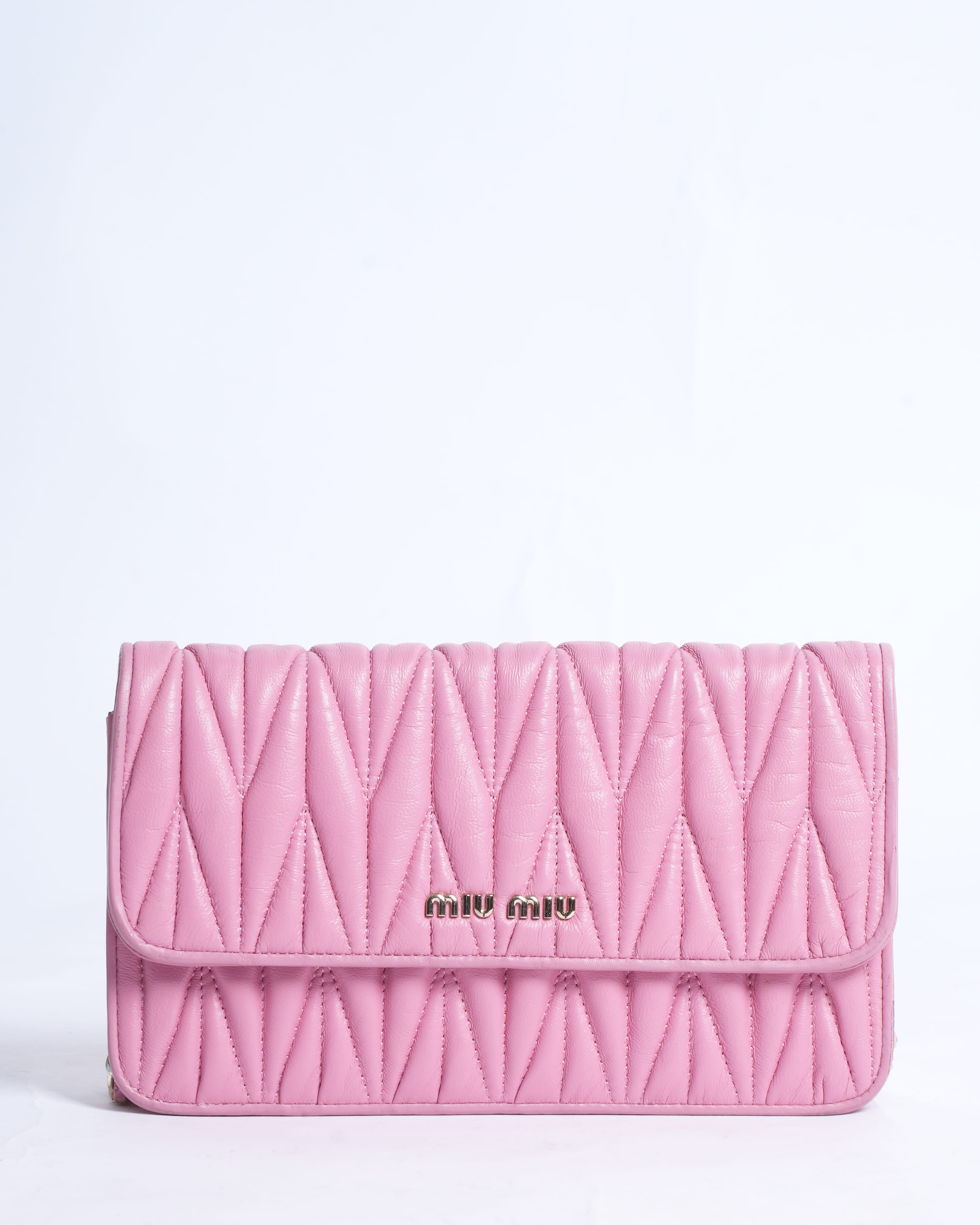 Miu Miu leather wallet on chain