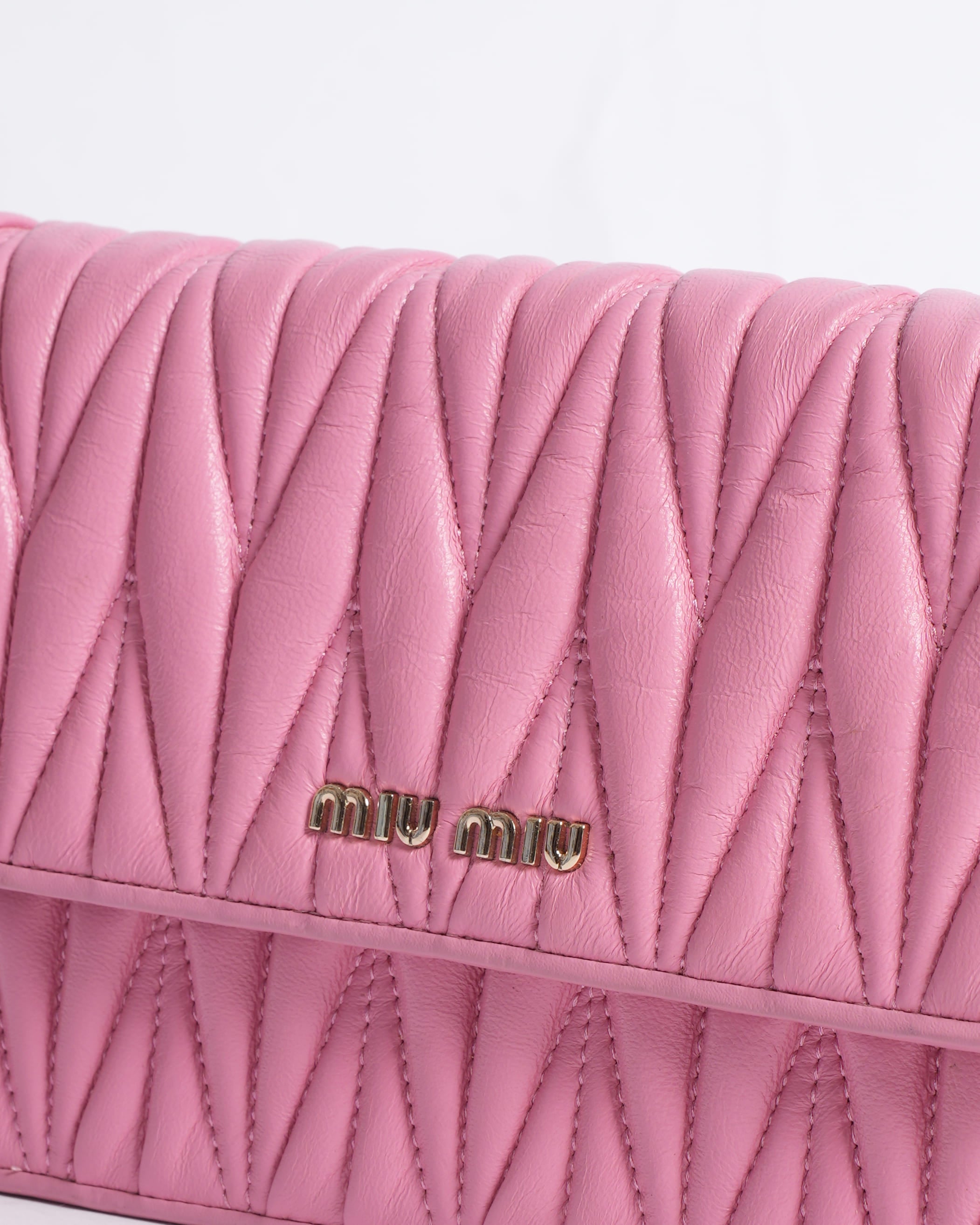 Miu Miu leather wallet on chain