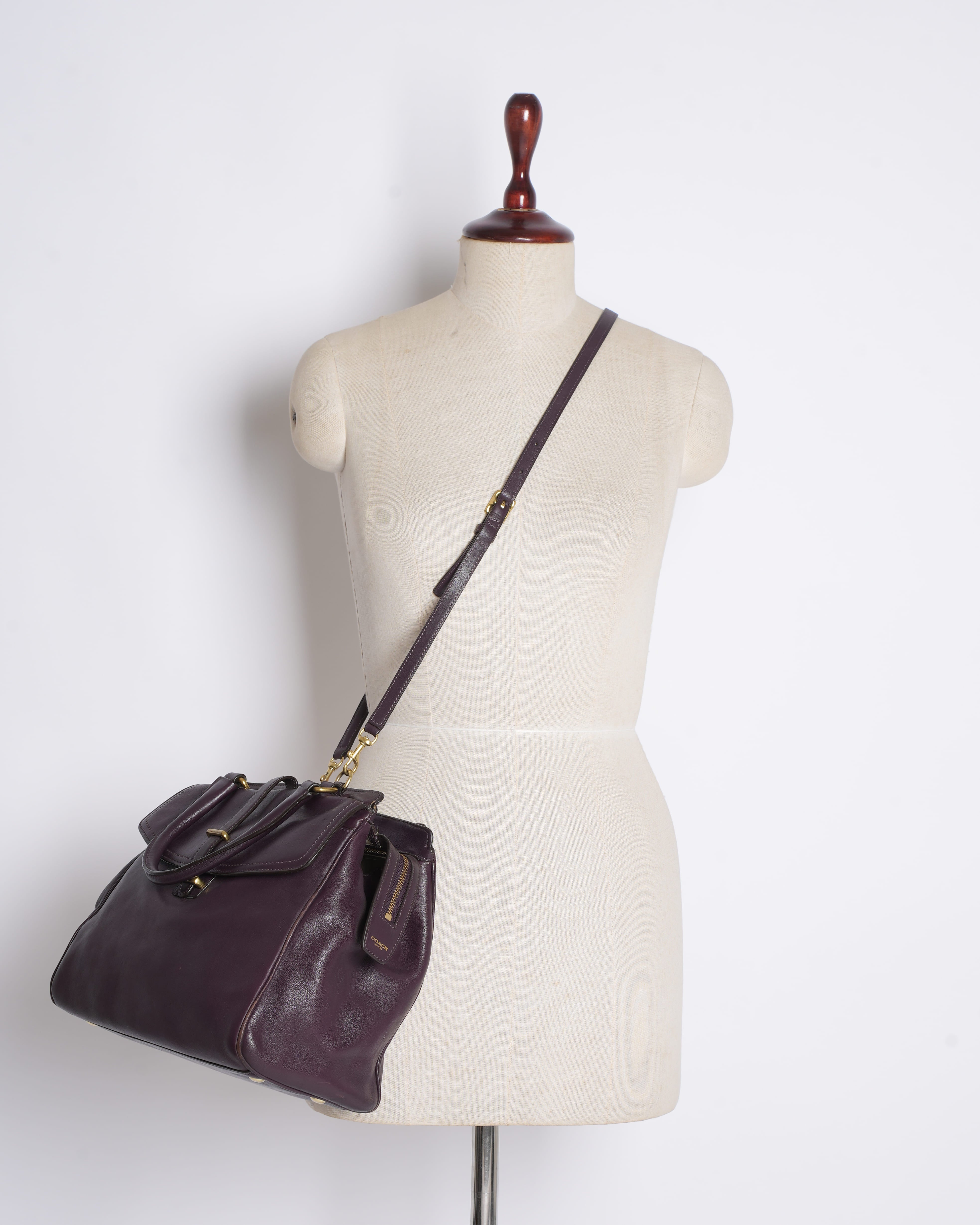 Coach Top Handle Crossbody Bag in Maroon