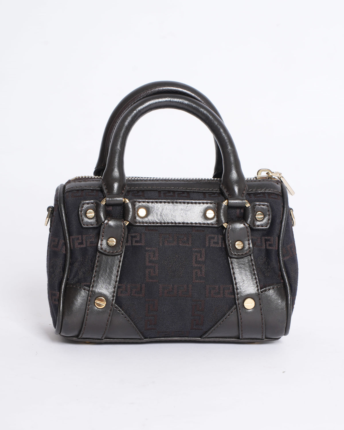Versace Leather Monogram Top Handle Bag