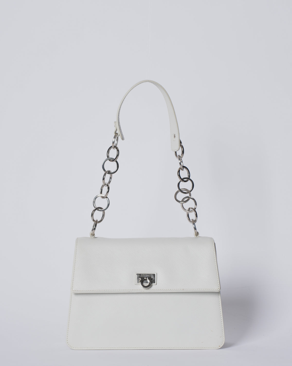 Salvatore Ferragamo White Leather Crossbody