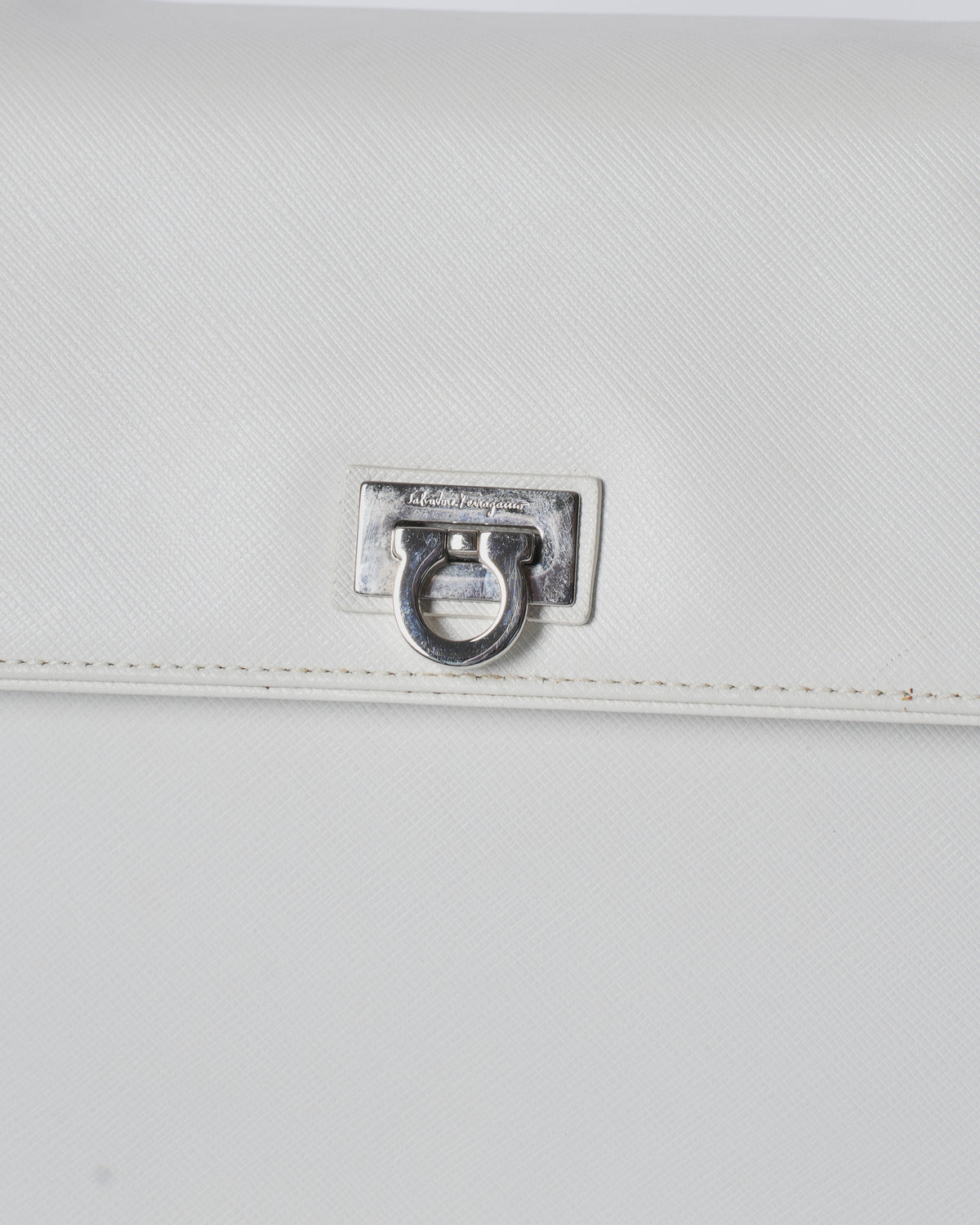 Salvatore Ferragamo White Leather Crossbody