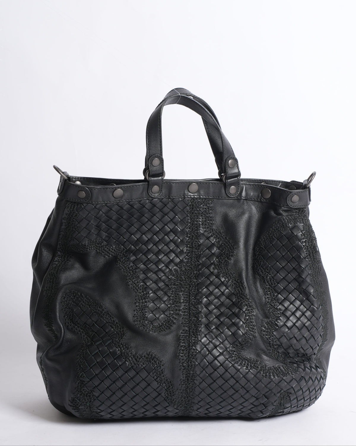 Bottega Veneta Basket Top Handle Woven Tote/ Shoulder Bag