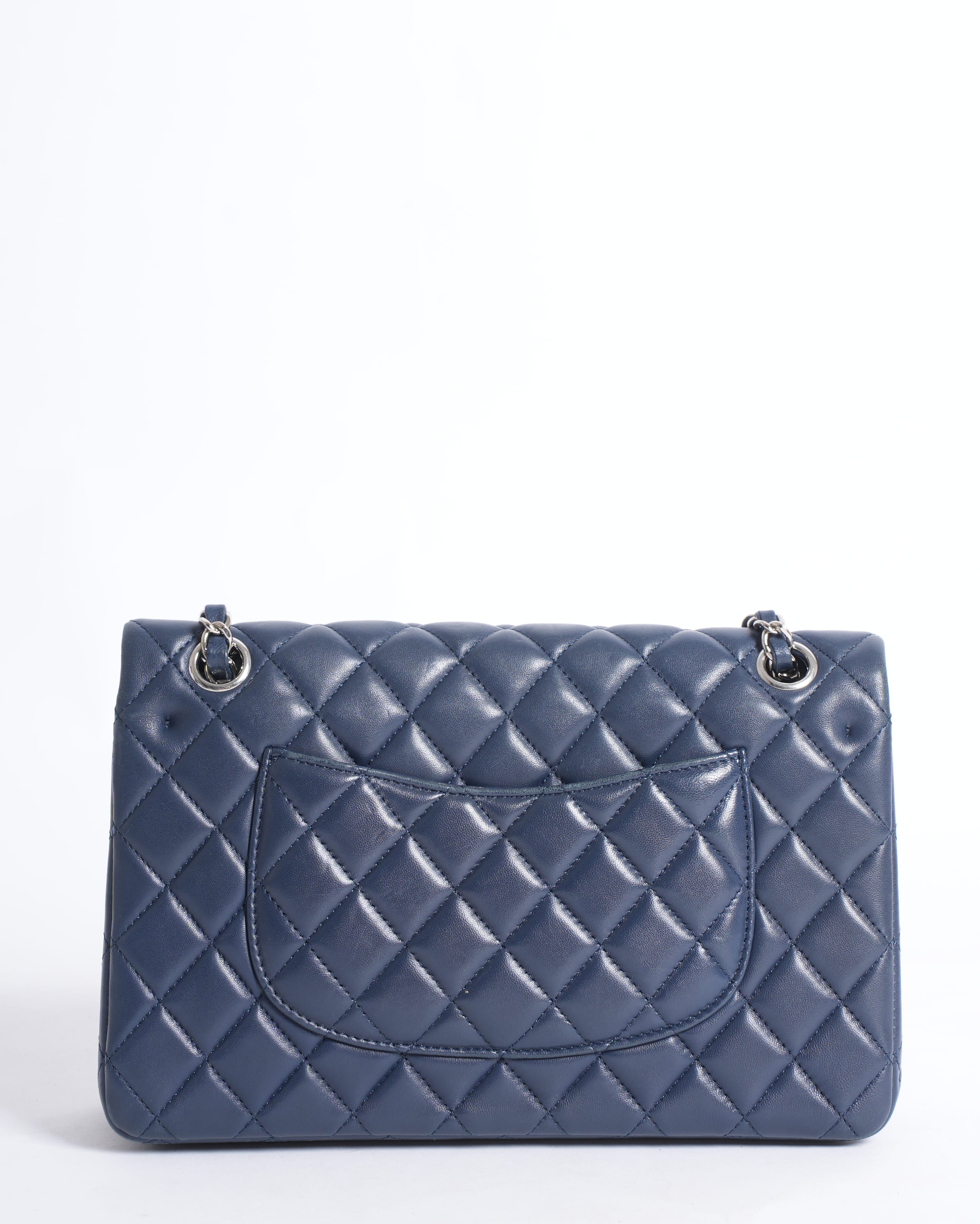 Chanel Classic Flap 11.12 Bag In Navy Blue In Calf Leather