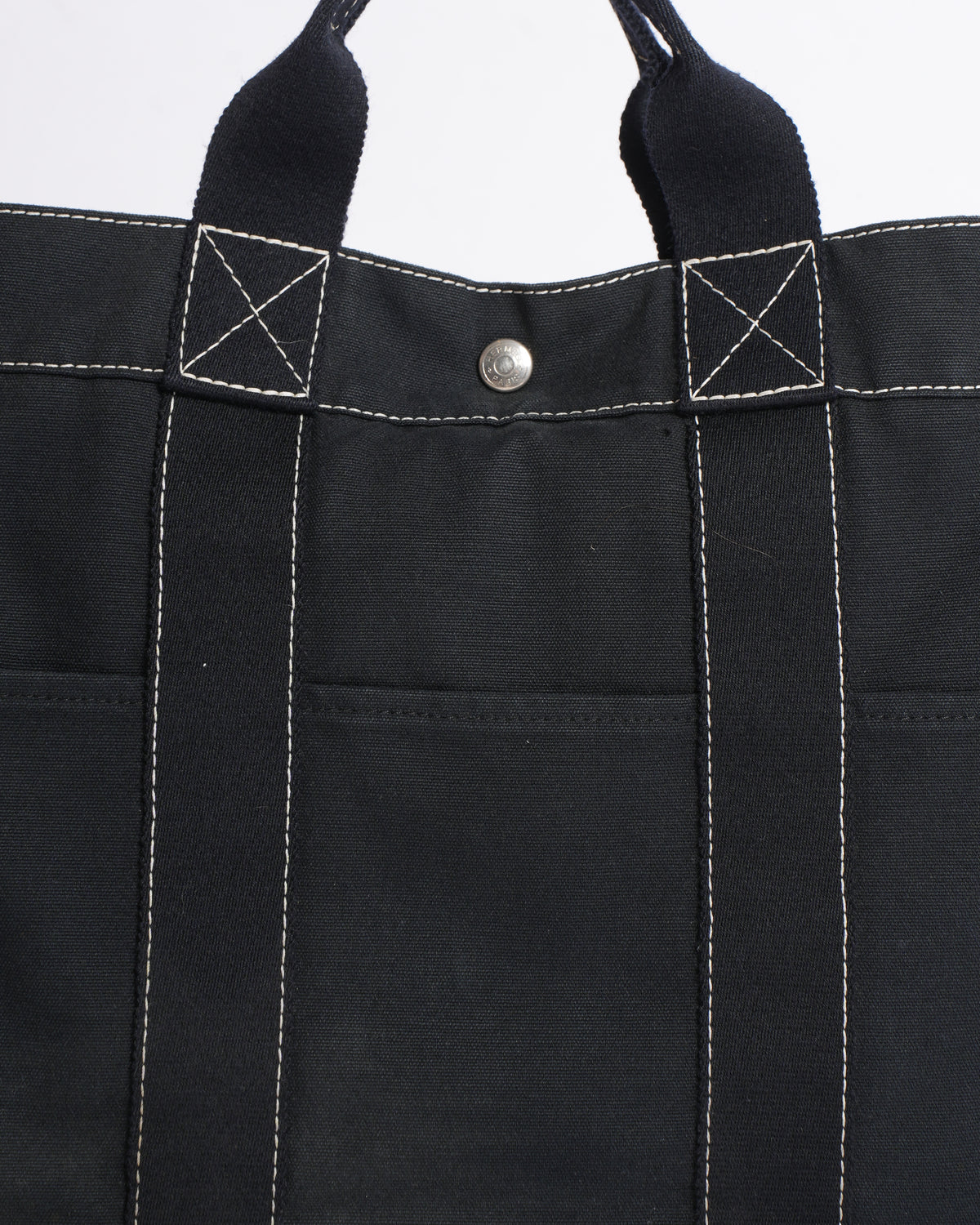 Hermes Black Canvas Fourre-Tout Holdall Tote Bag