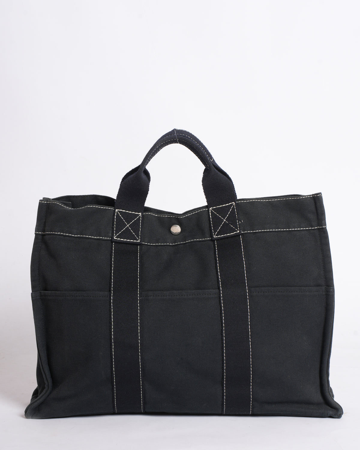 Hermes Black Canvas Fourre-Tout Holdall Tote Bag