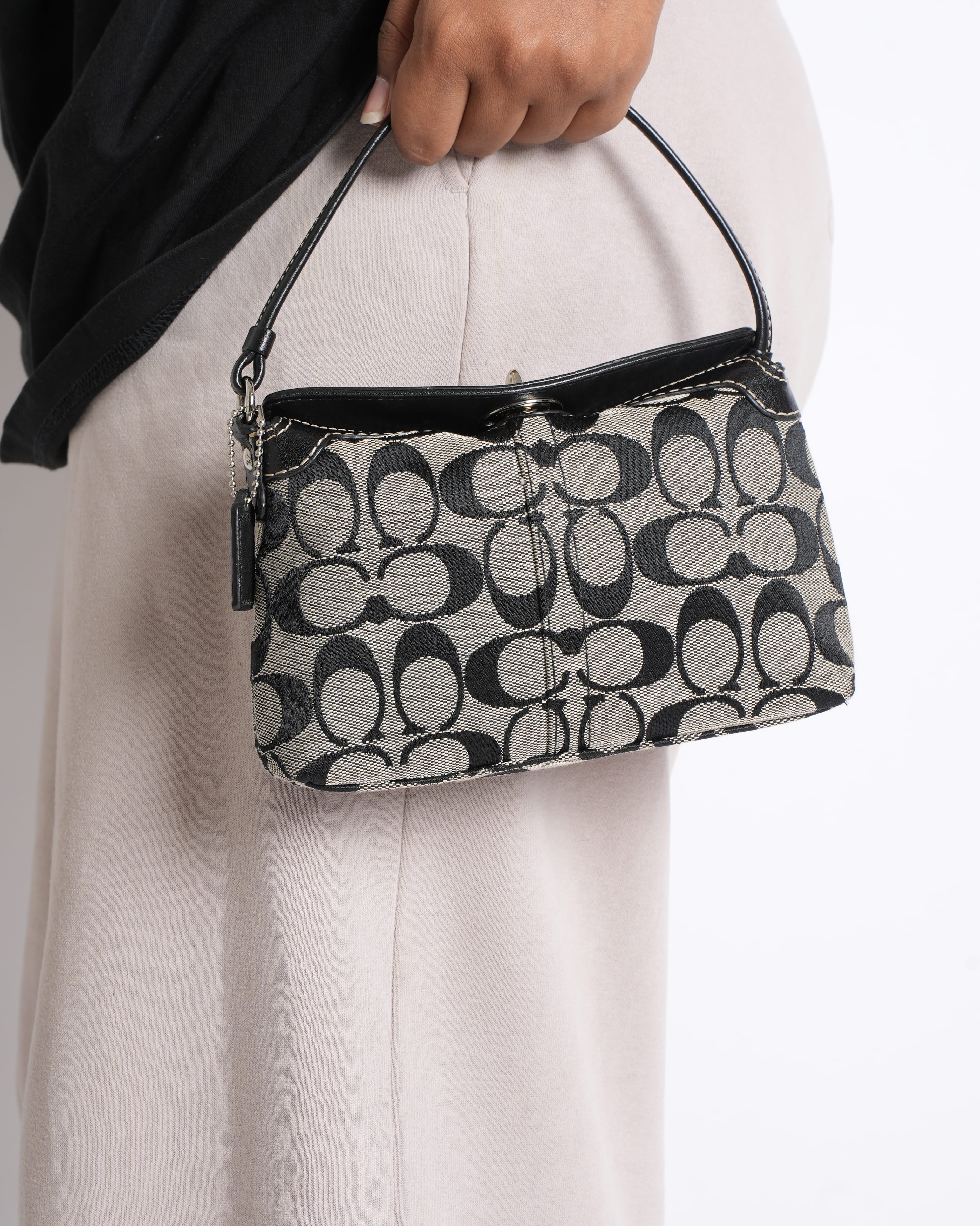 Coach Signature Turnlock Canvas Monogram Shoulder Bag