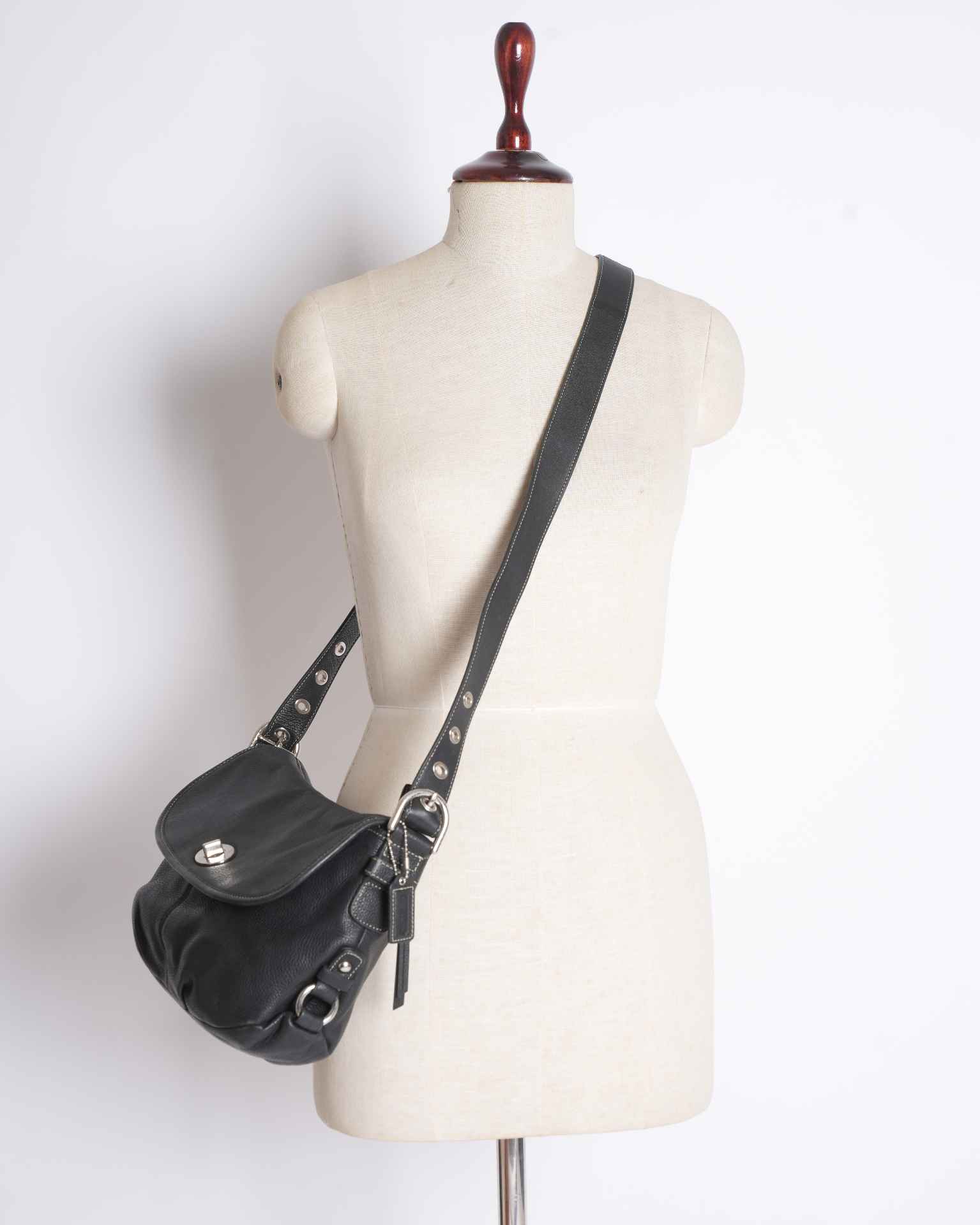 Coach black leather handbag