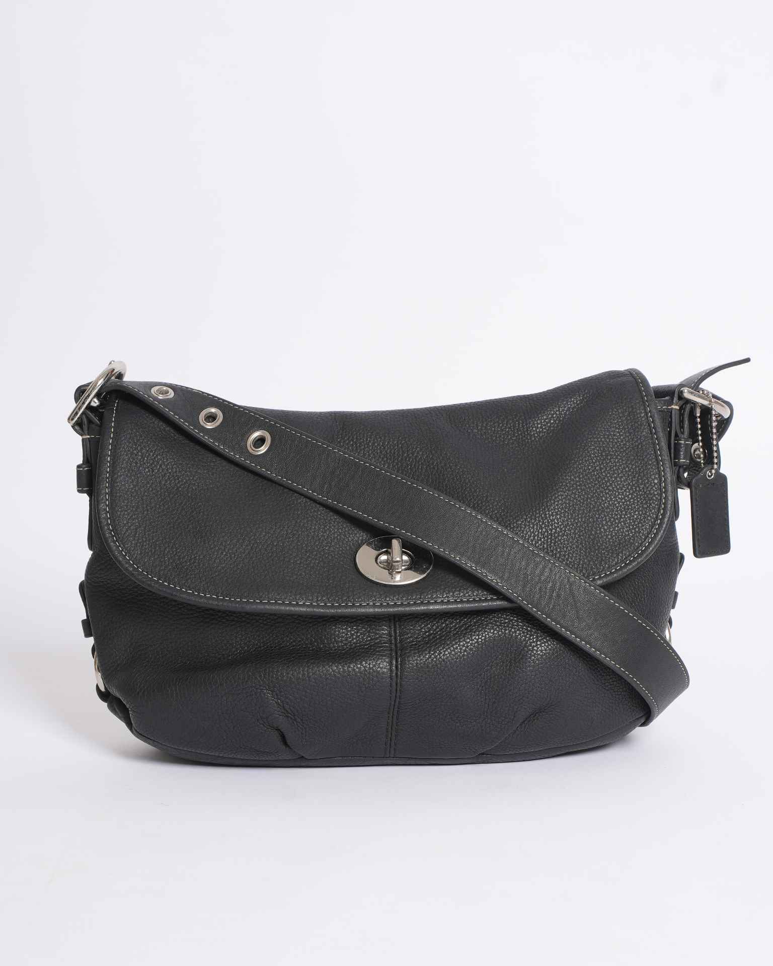Coach black leather handbag
