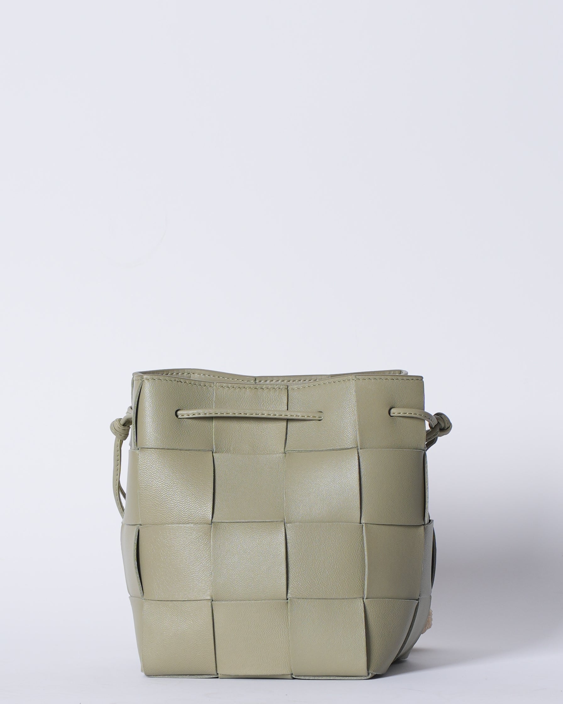 New Bottega Small  Cassette Travertine Bucket Bag