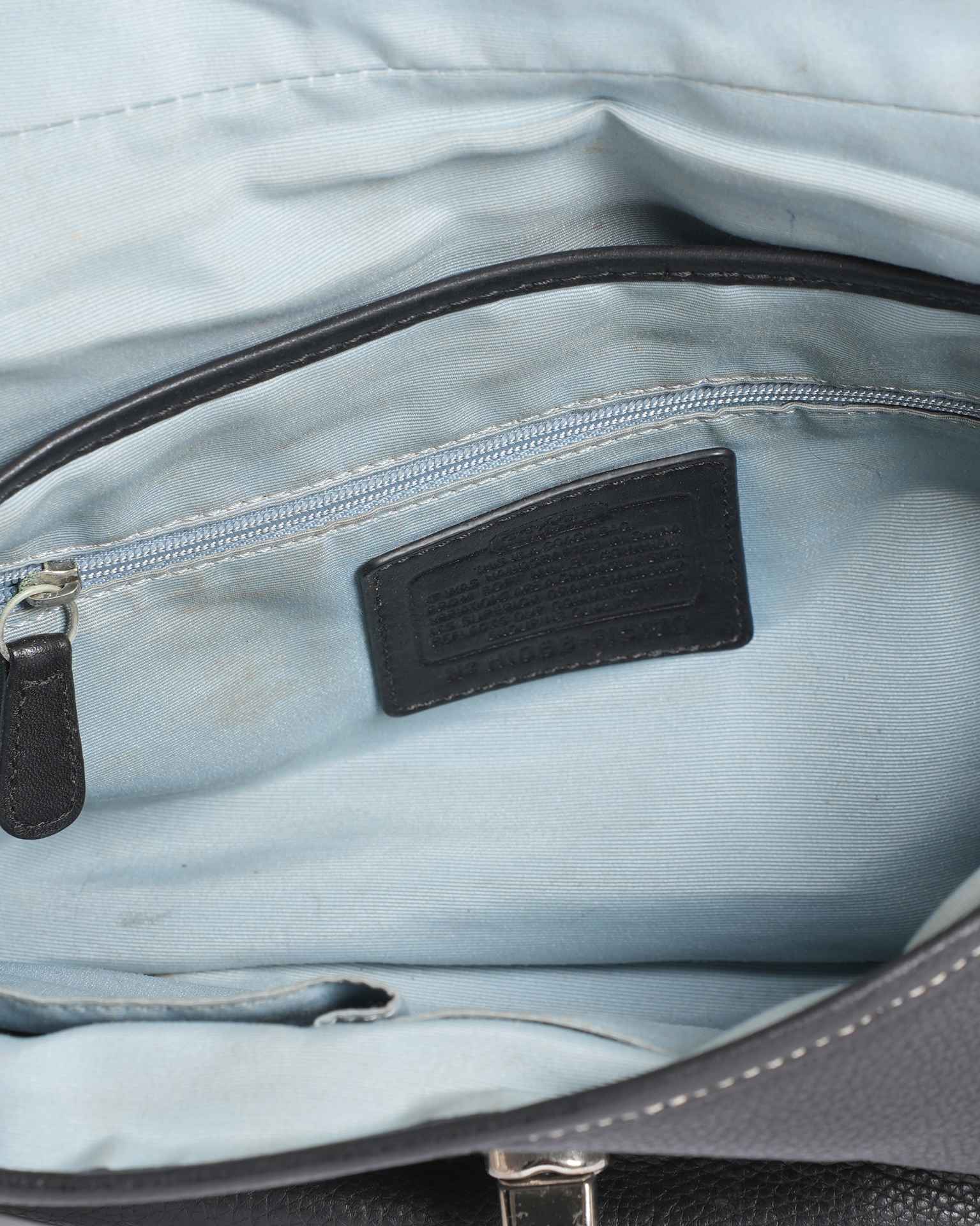 Coach black leather handbag