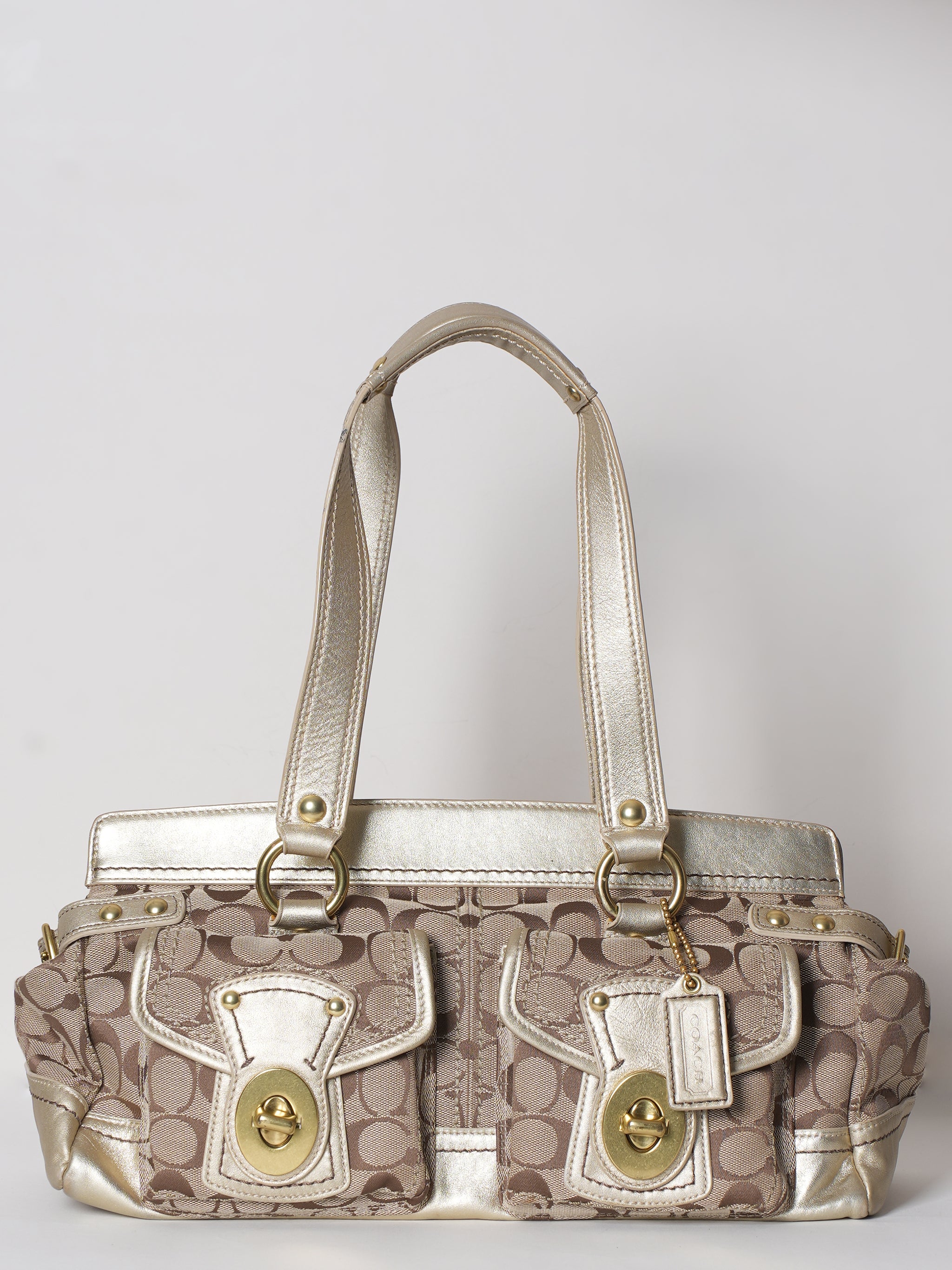 Coach Signature Canvas & Leather Legacy Shoulder Bag