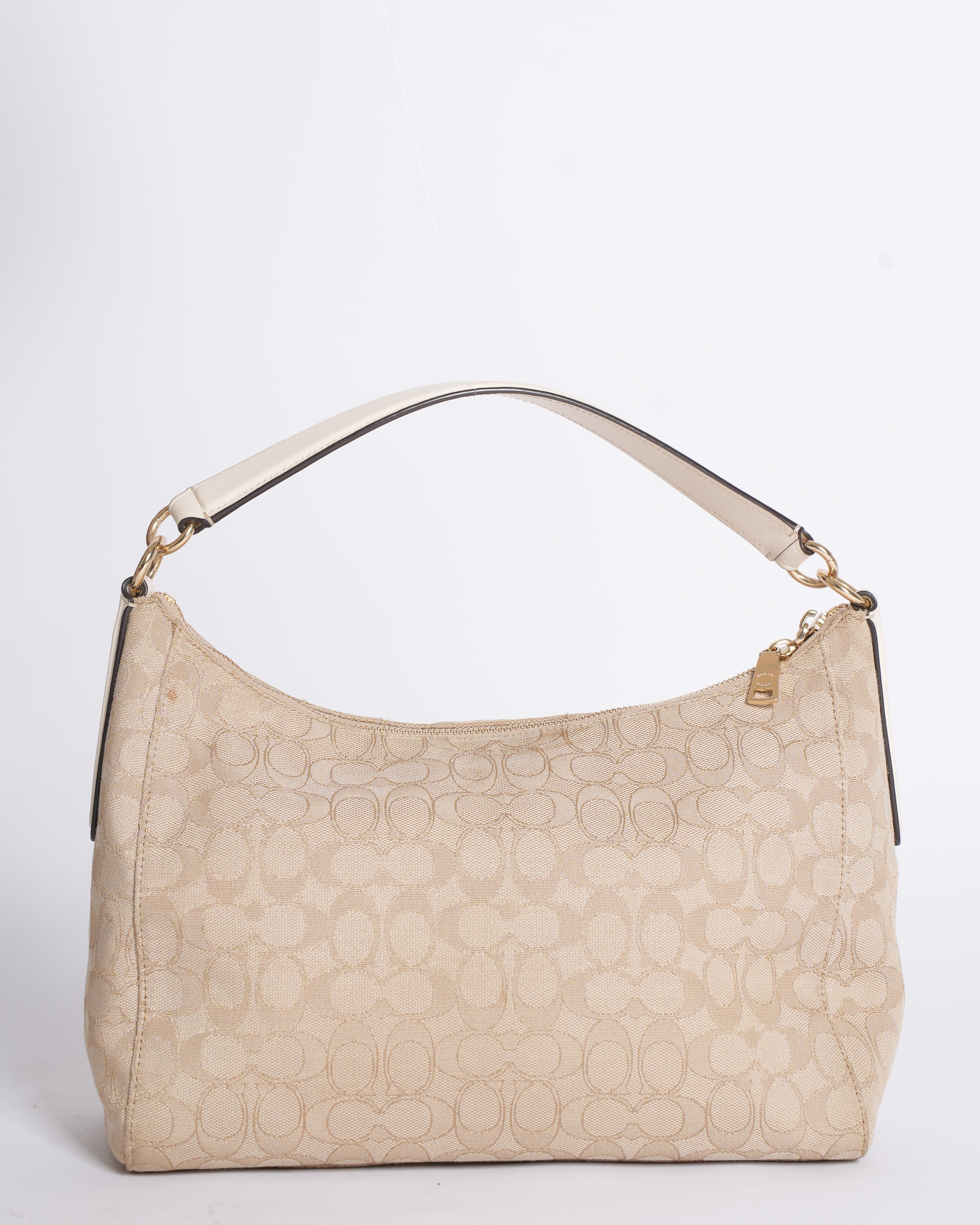 Coach signature canvas and leather hobo bag