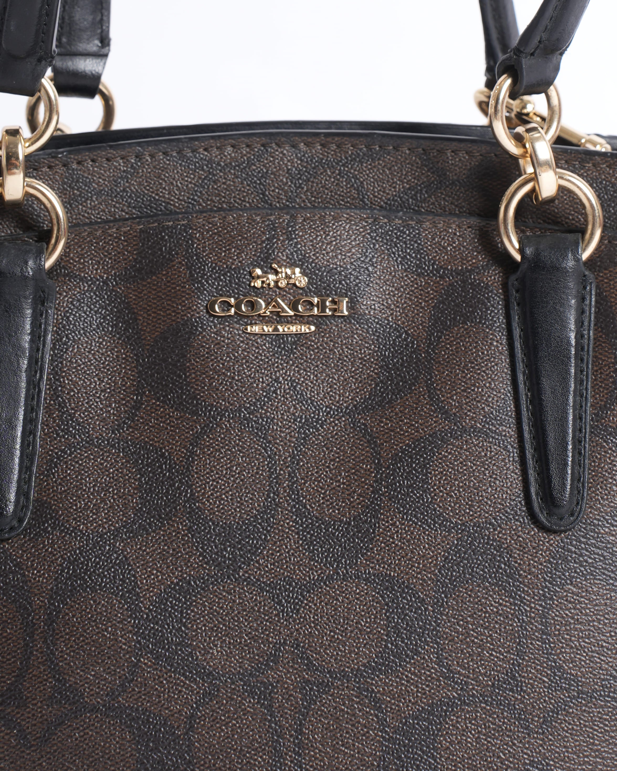 Coach Monogram Top Handle Bag WIth Crossbody Strap