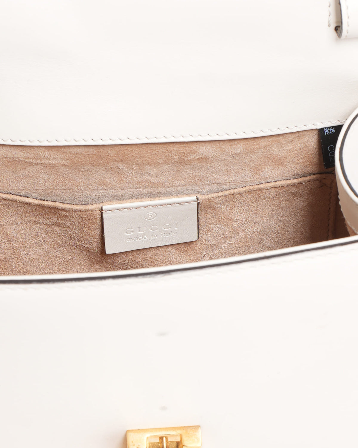 Gucci Sylvie Leather Top Handle Bag in White