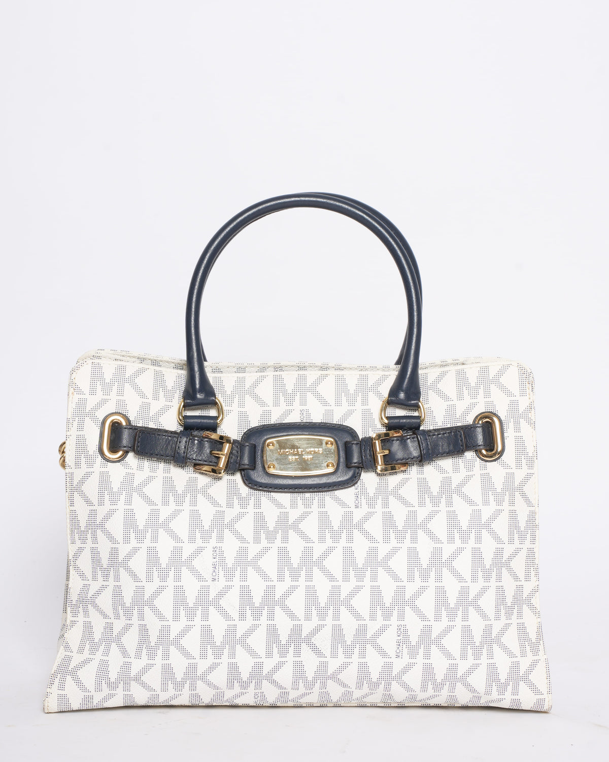 New Michael Kors Signature Coated Canvas Hamilton Shoulder Bag