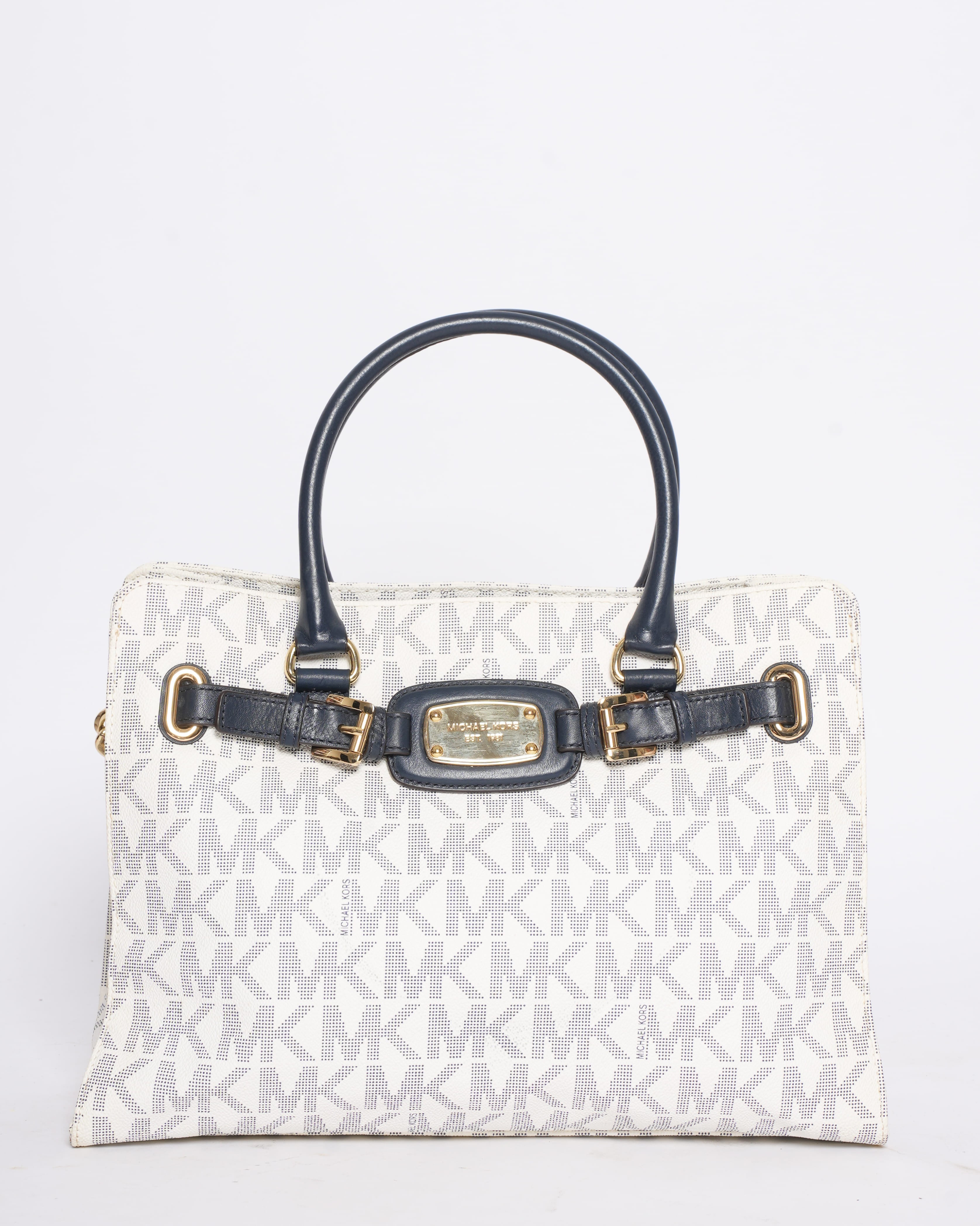 New Michael Kors Signature Coated Canvas Hamilton Shoulder Bag
