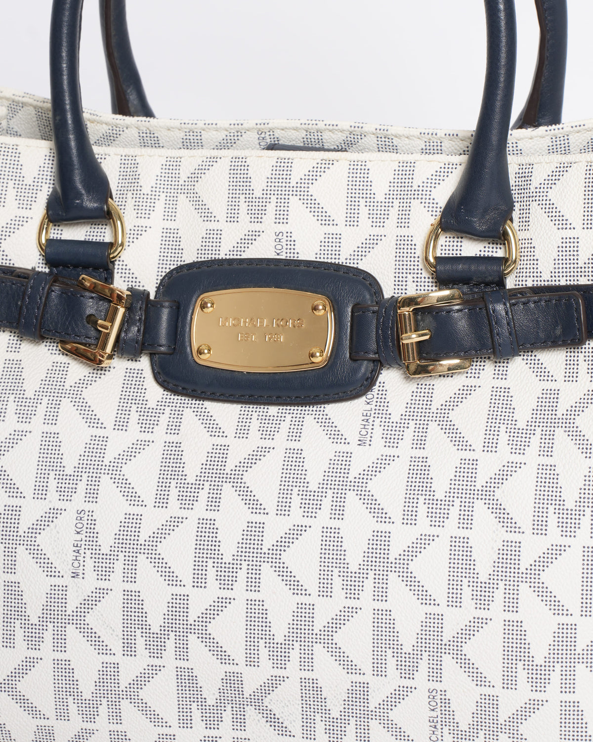 New Michael Kors Signature Coated Canvas Hamilton Shoulder Bag