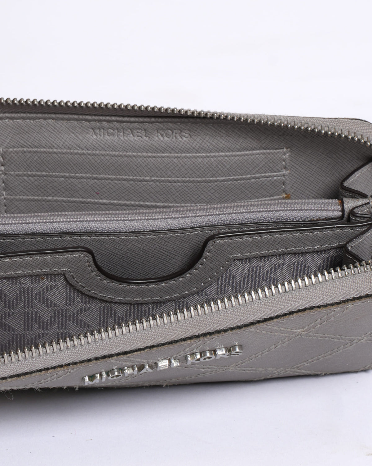 Michael Kors Zip-Around Wallet in Grey