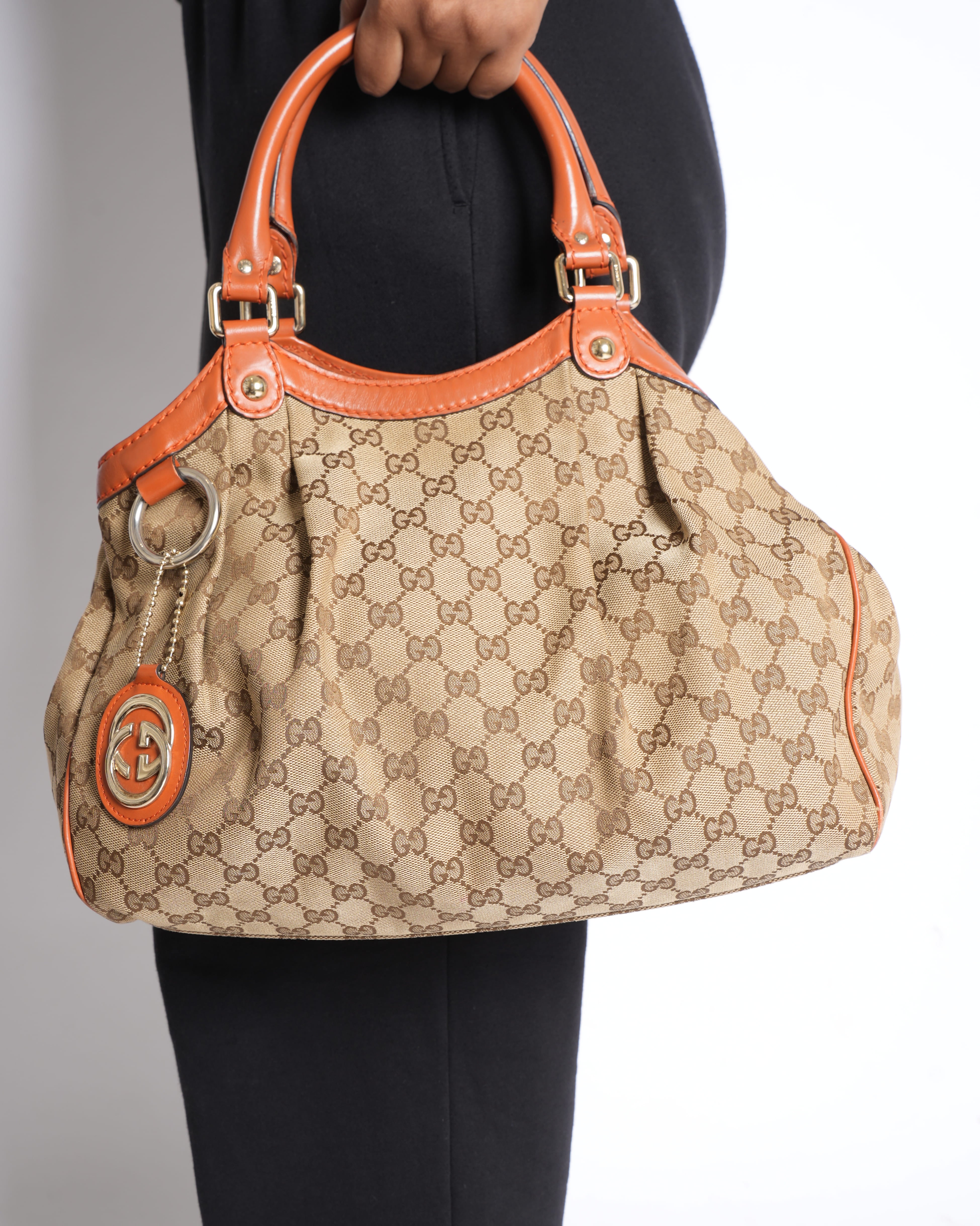 Gucci Canvas Sukey Tote in Brown