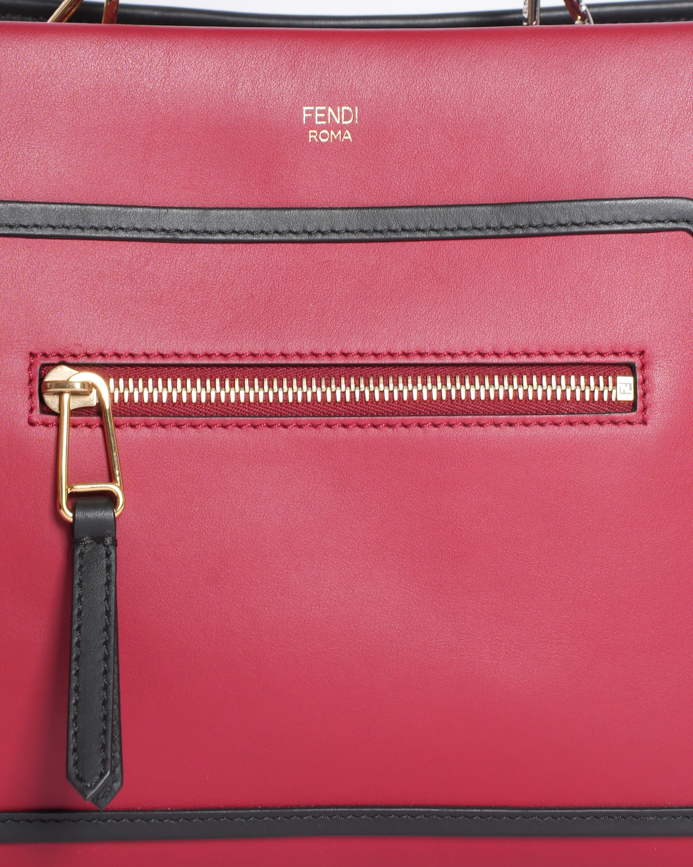 Fendi Red Calfskin Leather Runway Small Bag