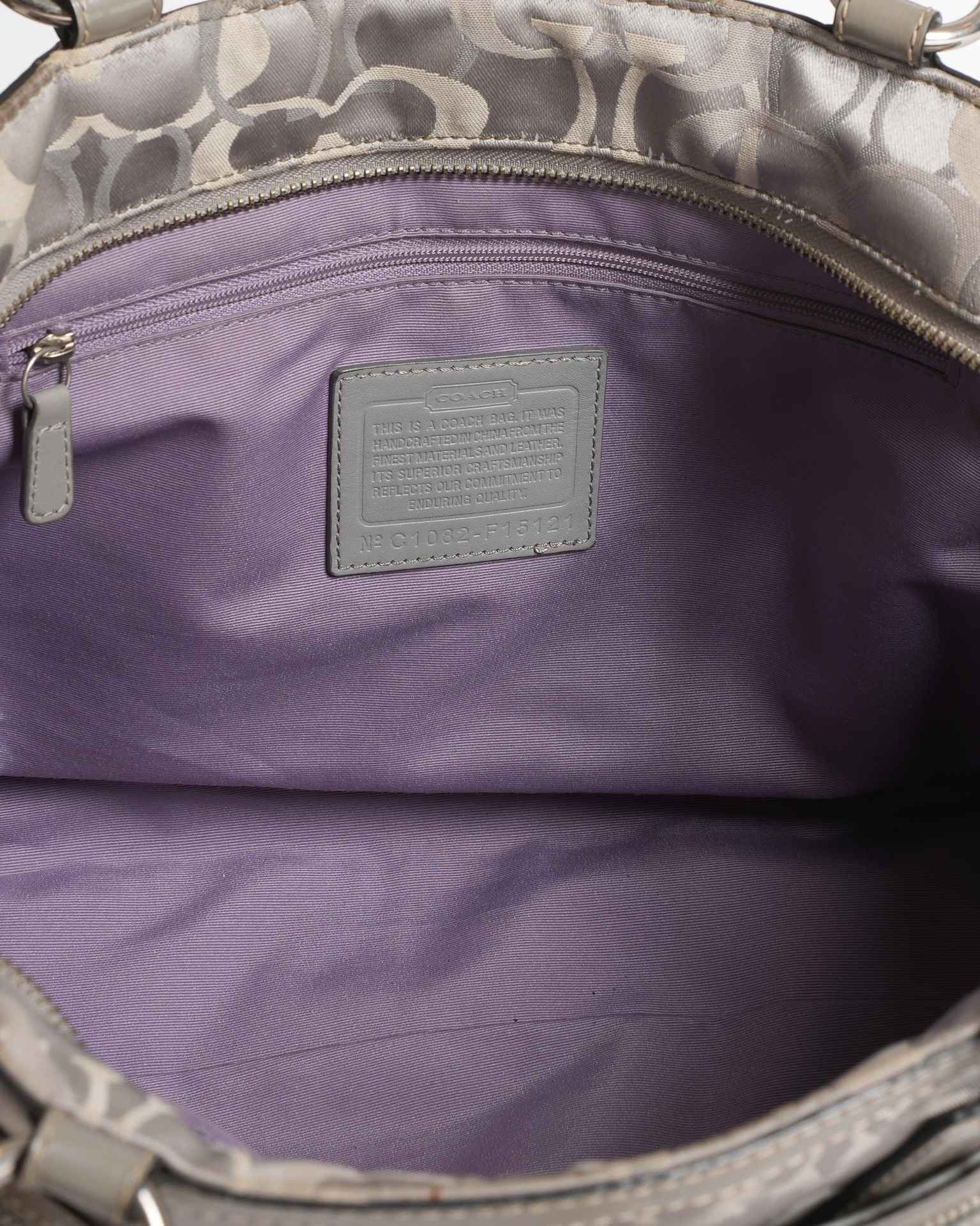 Coach grey canvas and leather vintage shoulder bag