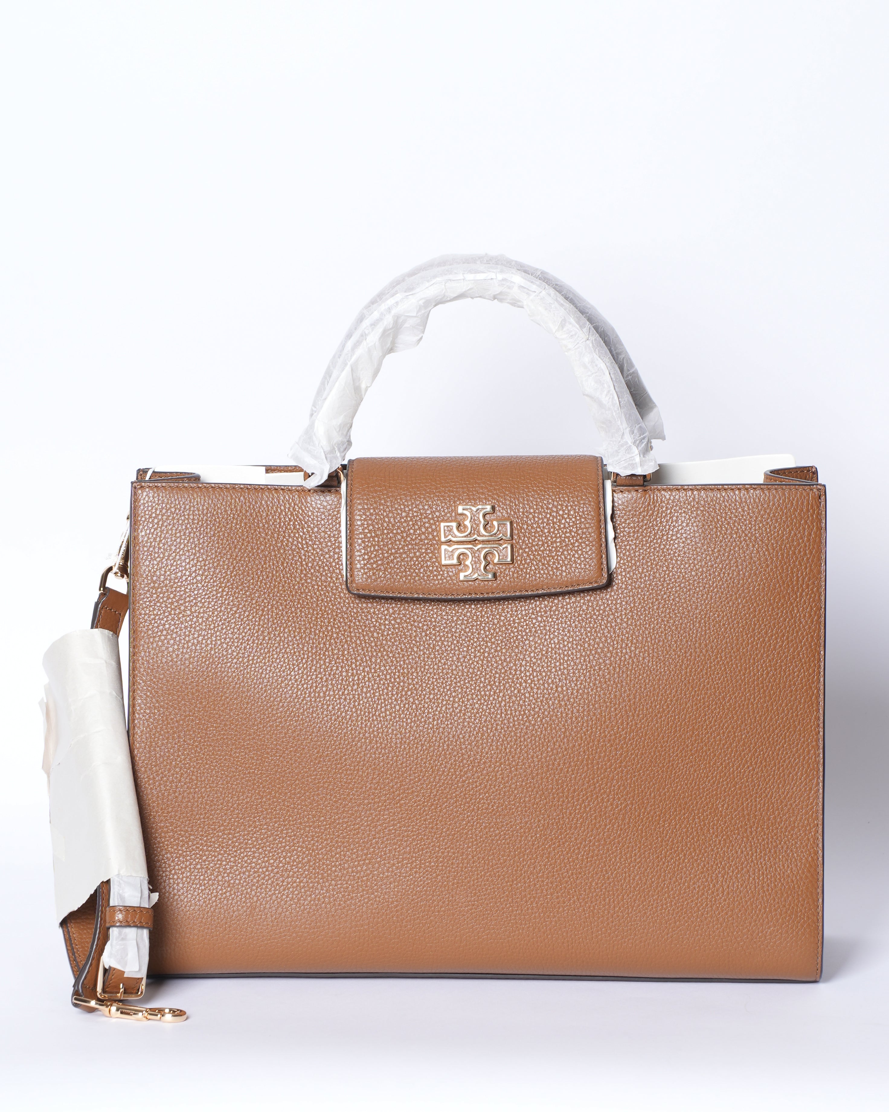 New Tory Burch Britten Pebbled Leather Tote